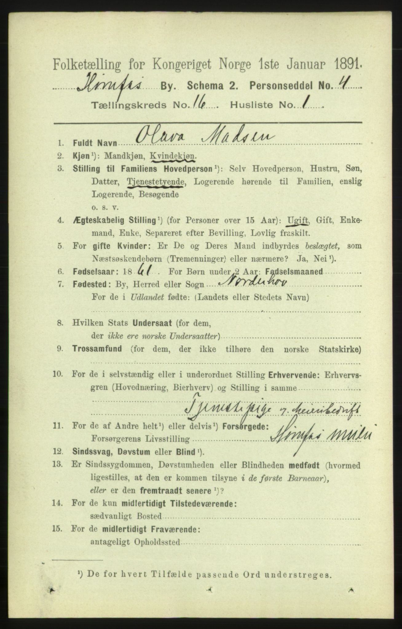 RA, 1891 census for 0601 Hønefoss, 1891, p. 1790