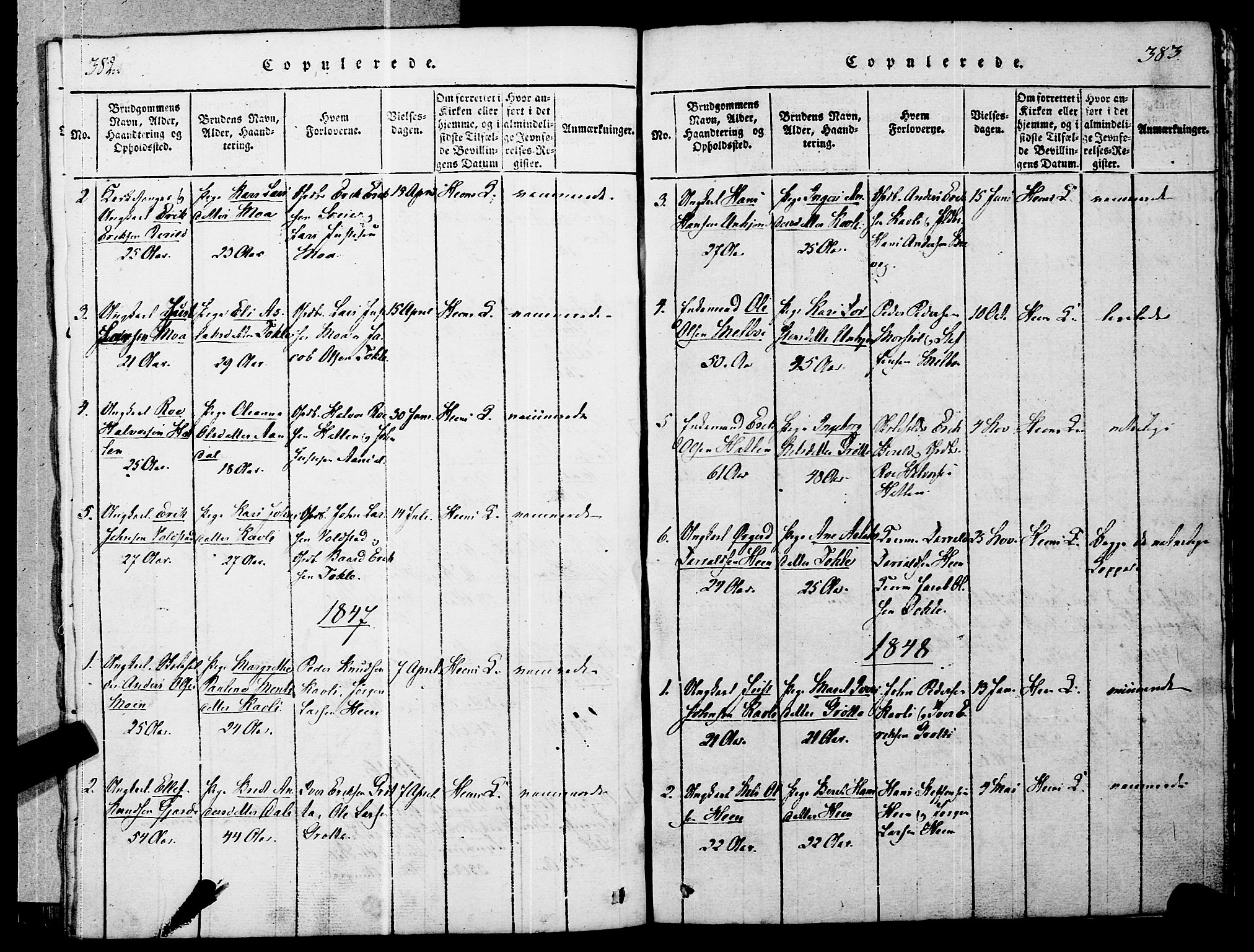 Ministerialprotokoller, klokkerbøker og fødselsregistre - Møre og Romsdal, SAT/A-1454/545/L0585: Parish register (official) no. 545A01, 1818-1853, p. 382-383
