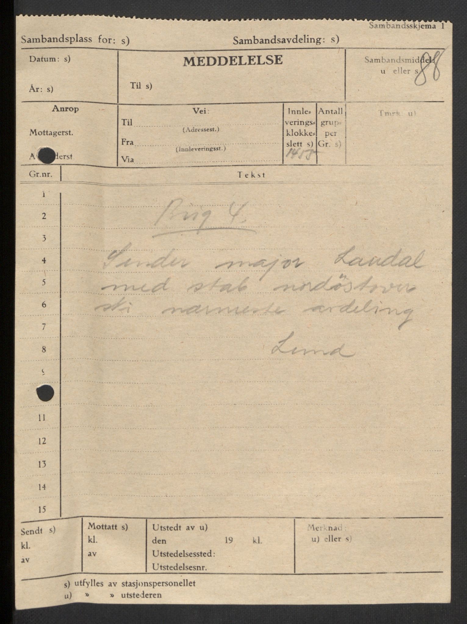 Forsvaret, Forsvarets krigshistoriske avdeling, RA/RAFA-2017/Y/Yb/L0104: II-C-11-430  -  4. Divisjon., 1940, p. 152