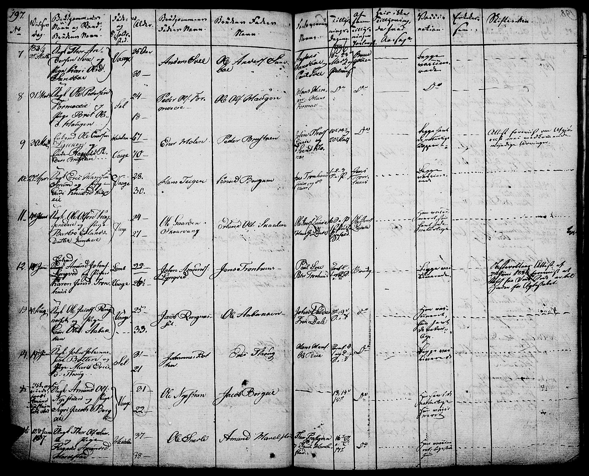Vågå prestekontor, SAH/PREST-076/H/Ha/Haa/L0004: Parish register (official) no. 4 /1, 1827-1842, p. 197