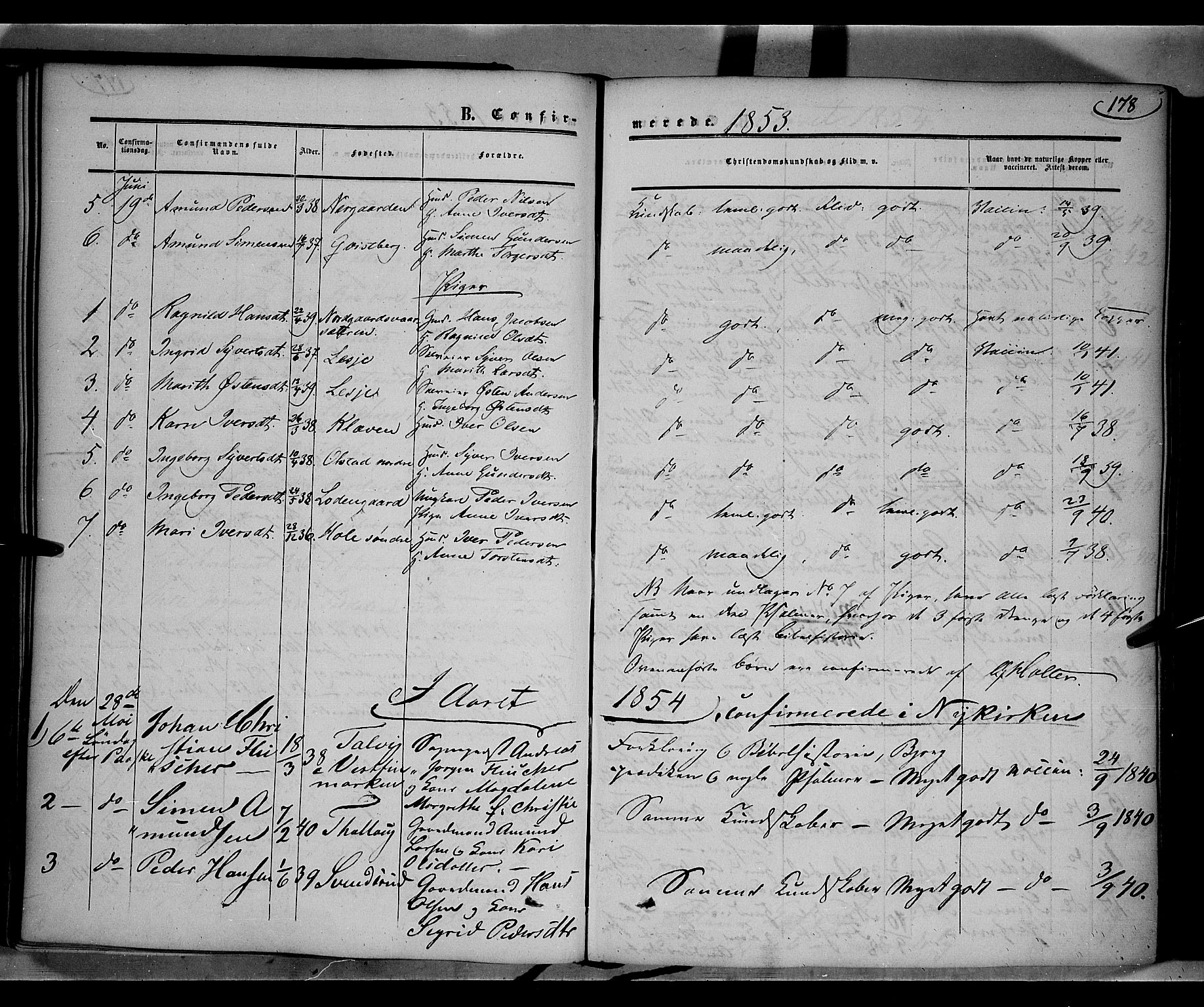 Gausdal prestekontor, AV/SAH-PREST-090/H/Ha/Haa/L0008: Parish register (official) no. 8, 1850-1861, p. 178