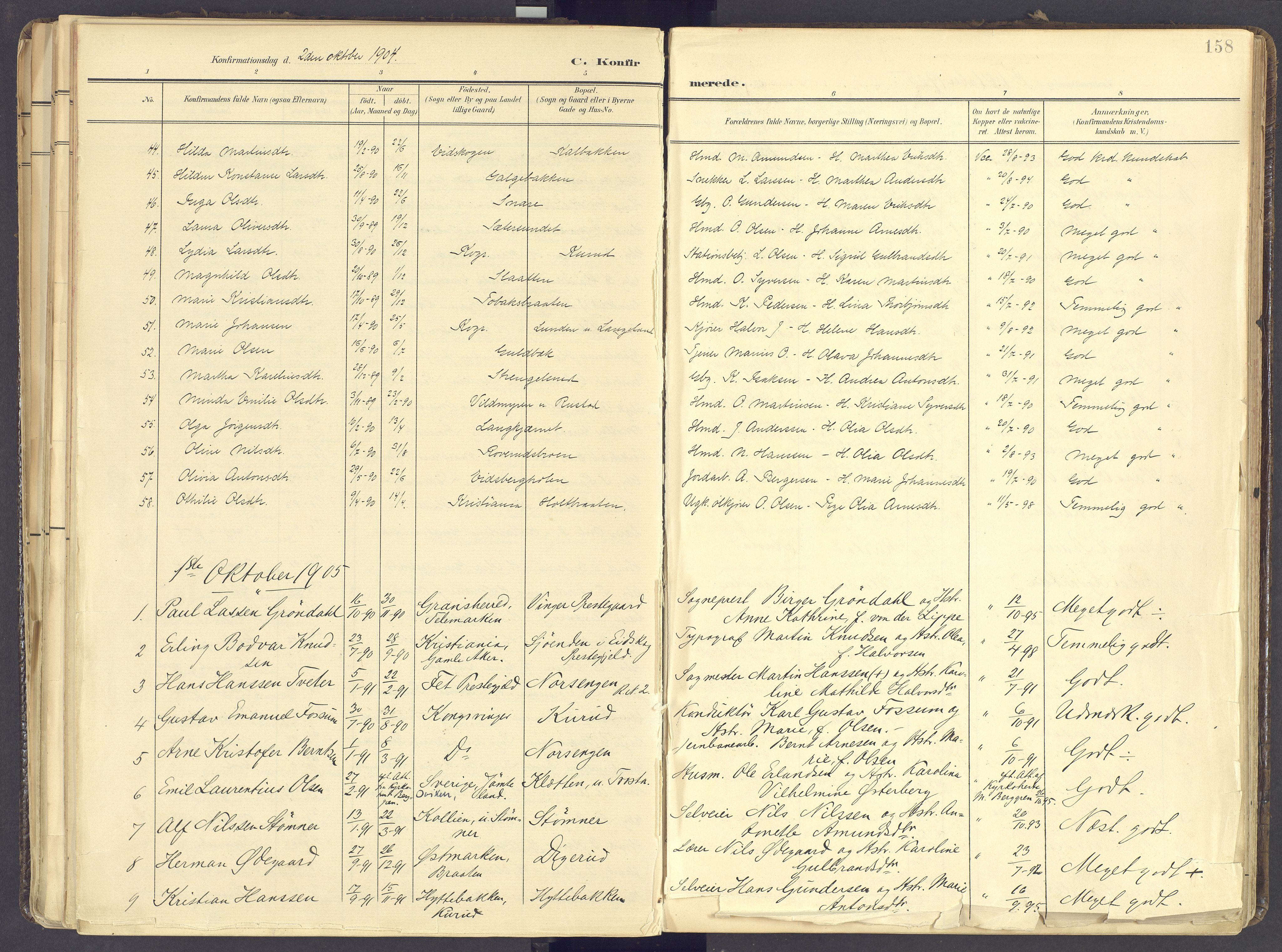 Vinger prestekontor, AV/SAH-PREST-024/H/Ha/Haa/L0017: Parish register (official) no. 17, 1901-1927, p. 158