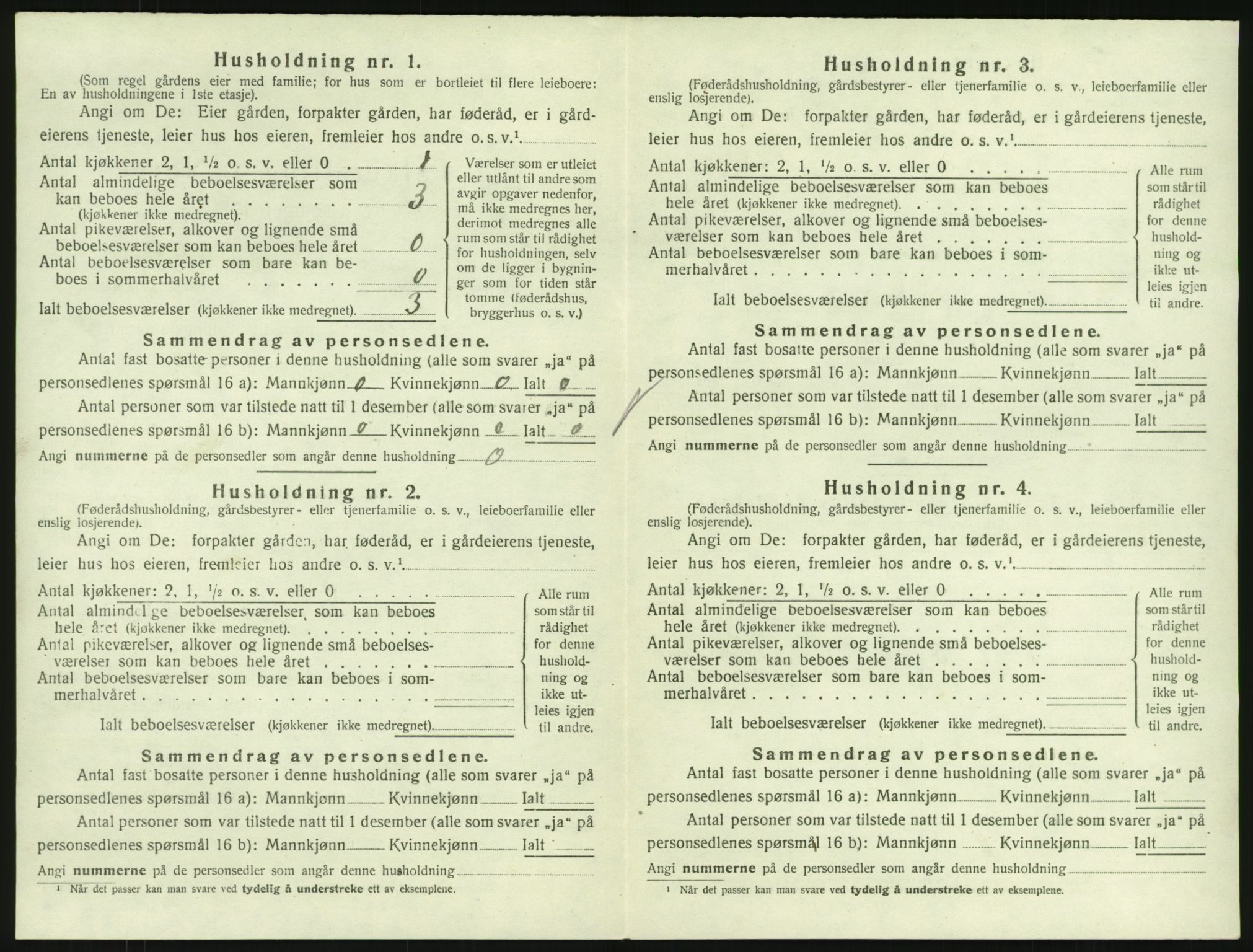 SAKO, 1920 census for Tjølling, 1920, p. 1052
