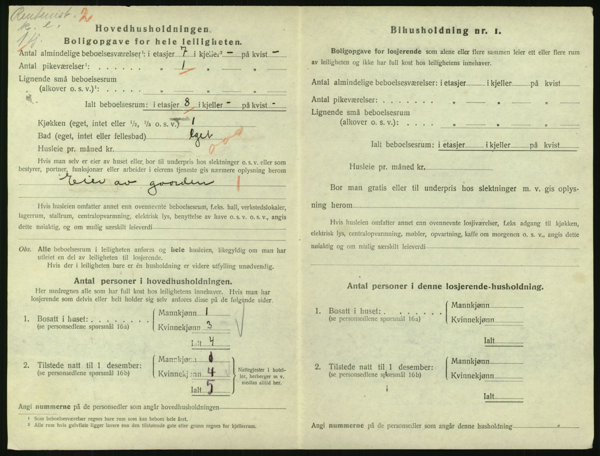SAH, 1920 census for Lillehammer, 1920, p. 1897