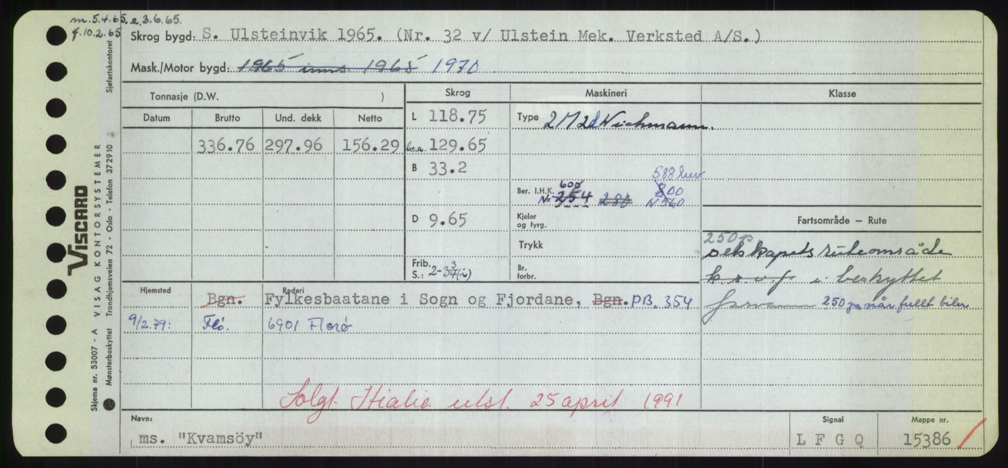 Sjøfartsdirektoratet med forløpere, Skipsmålingen, RA/S-1627/H/Hd/L0021: Fartøy, Kor-Kår, p. 283