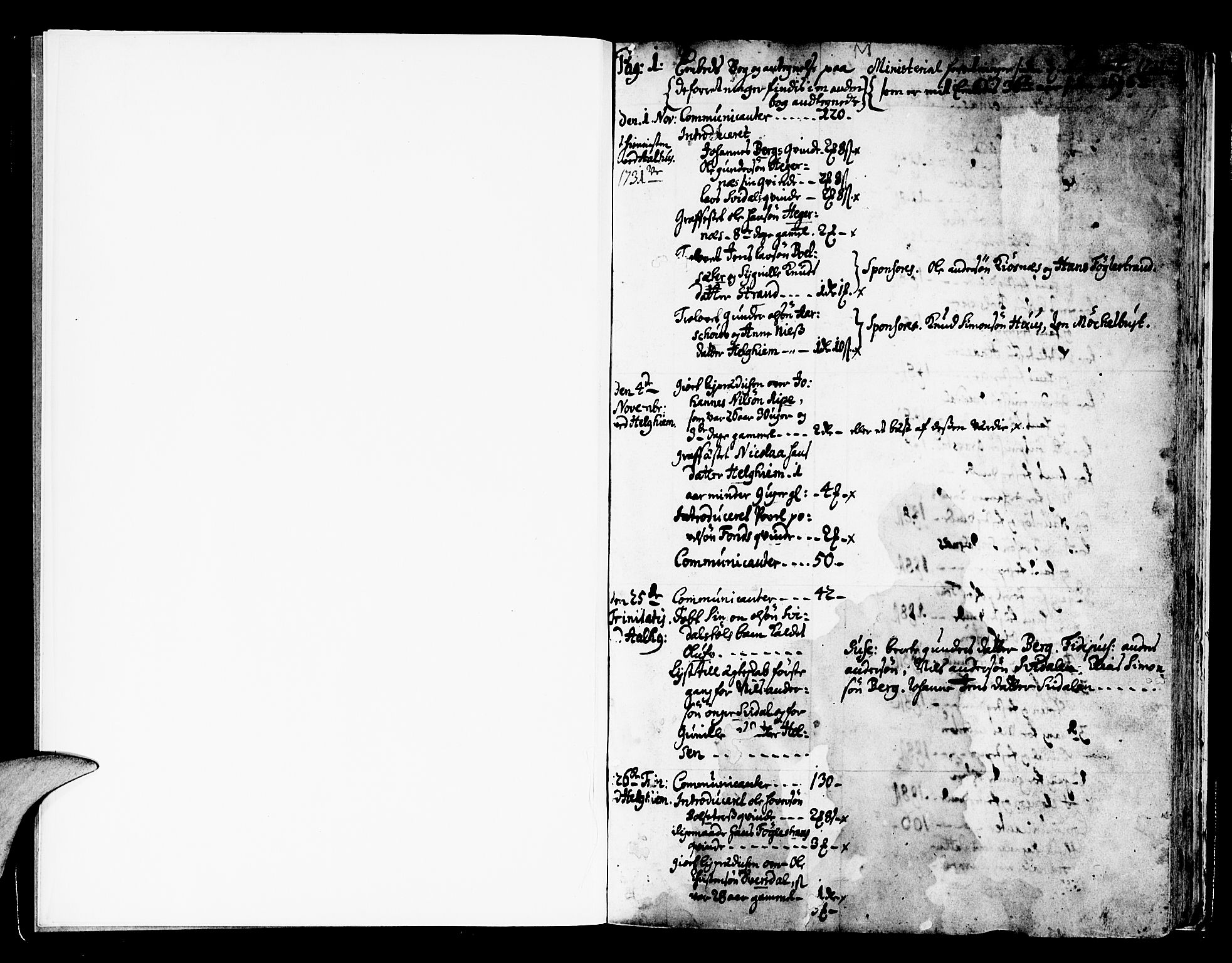 Jølster sokneprestembete, SAB/A-80701/H/Haa/Haaa/L0002: Parish register (official) no. A 2, 1731-1749, p. 0-1