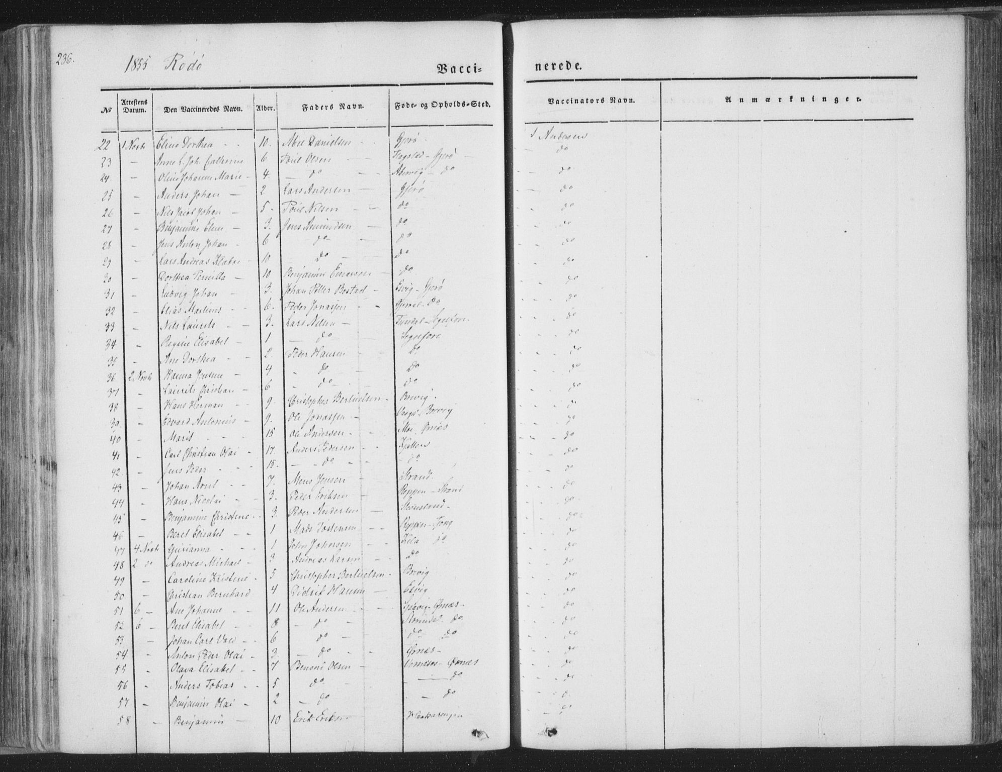 Ministerialprotokoller, klokkerbøker og fødselsregistre - Nordland, AV/SAT-A-1459/841/L0604: Parish register (official) no. 841A09 /1, 1845-1862, p. 236