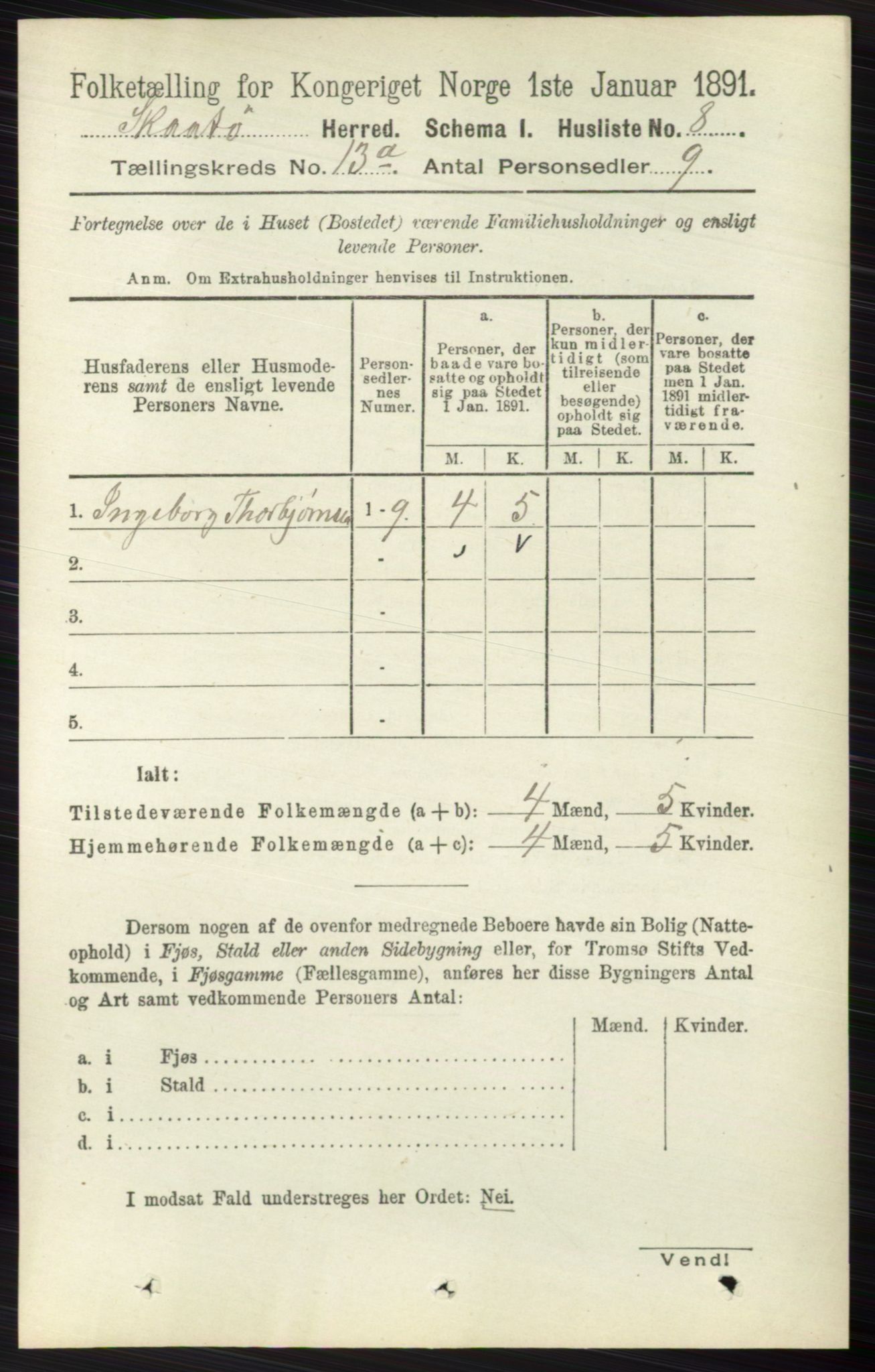 RA, 1891 census for 0815 Skåtøy, 1891, p. 4389