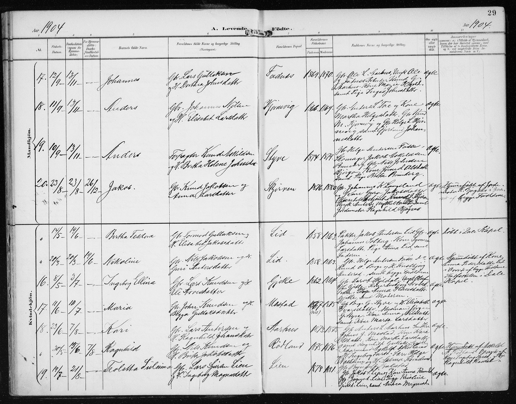 Evanger sokneprestembete, AV/SAB-A-99924: Parish register (official) no. A  3, 1900-1930, p. 29