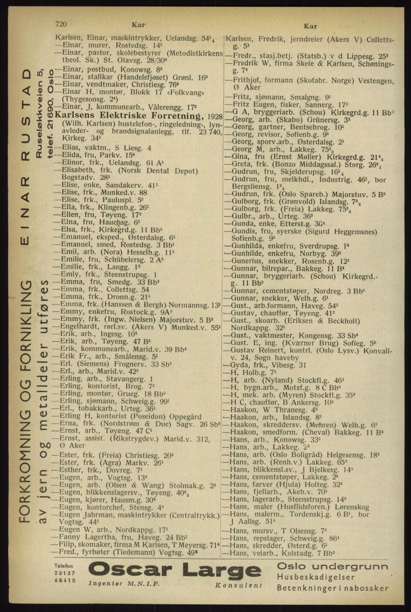 Kristiania/Oslo adressebok, PUBL/-, 1933, p. 720