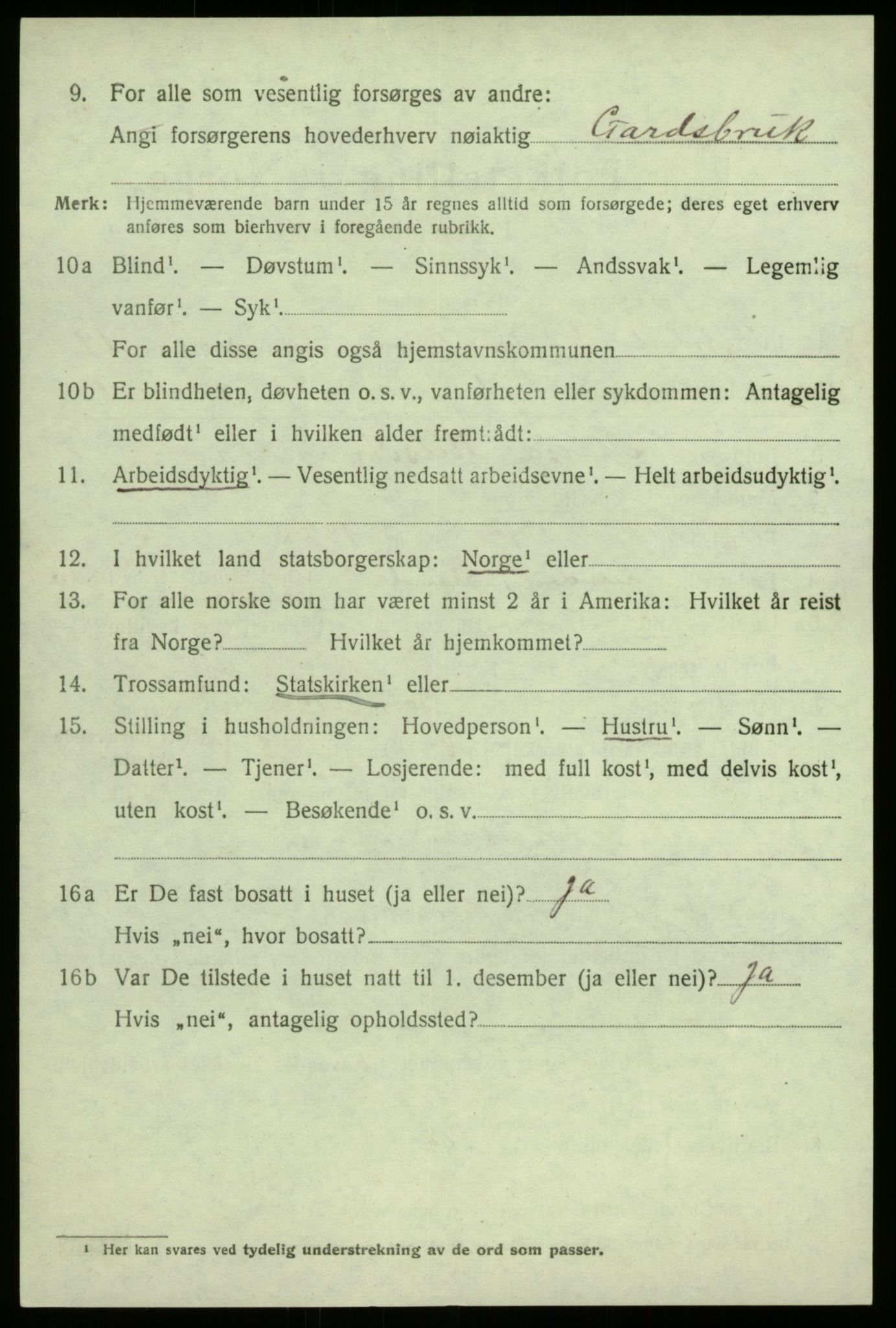 SAB, 1920 census for Sogndal, 1920, p. 7076