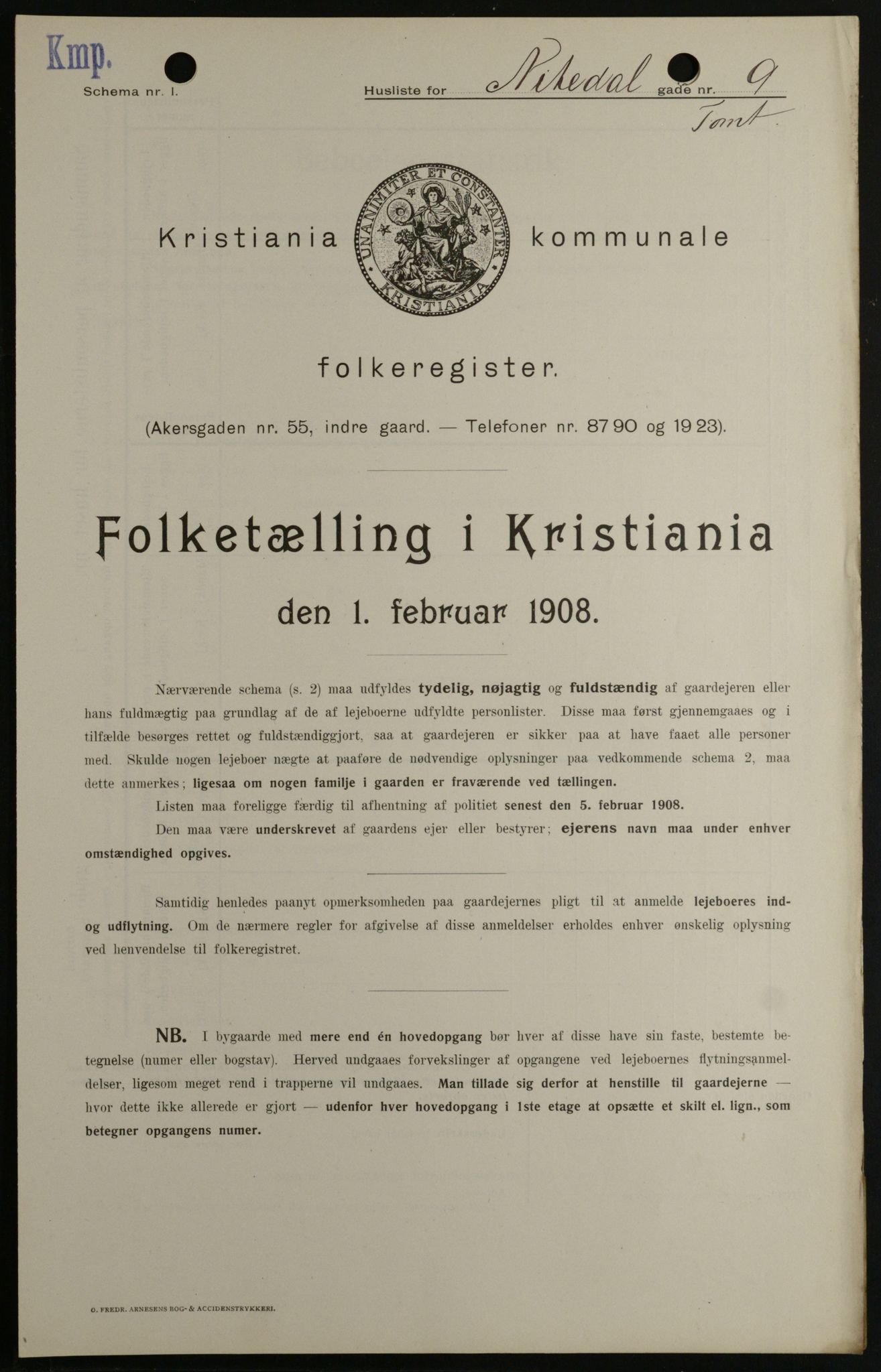 OBA, Municipal Census 1908 for Kristiania, 1908, p. 63921