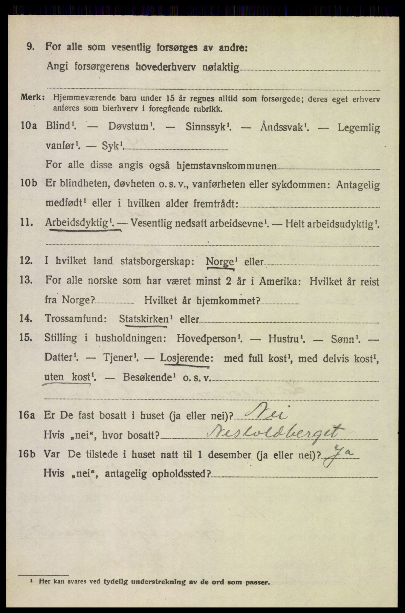 SAH, 1920 census for Trysil, 1920, p. 4594