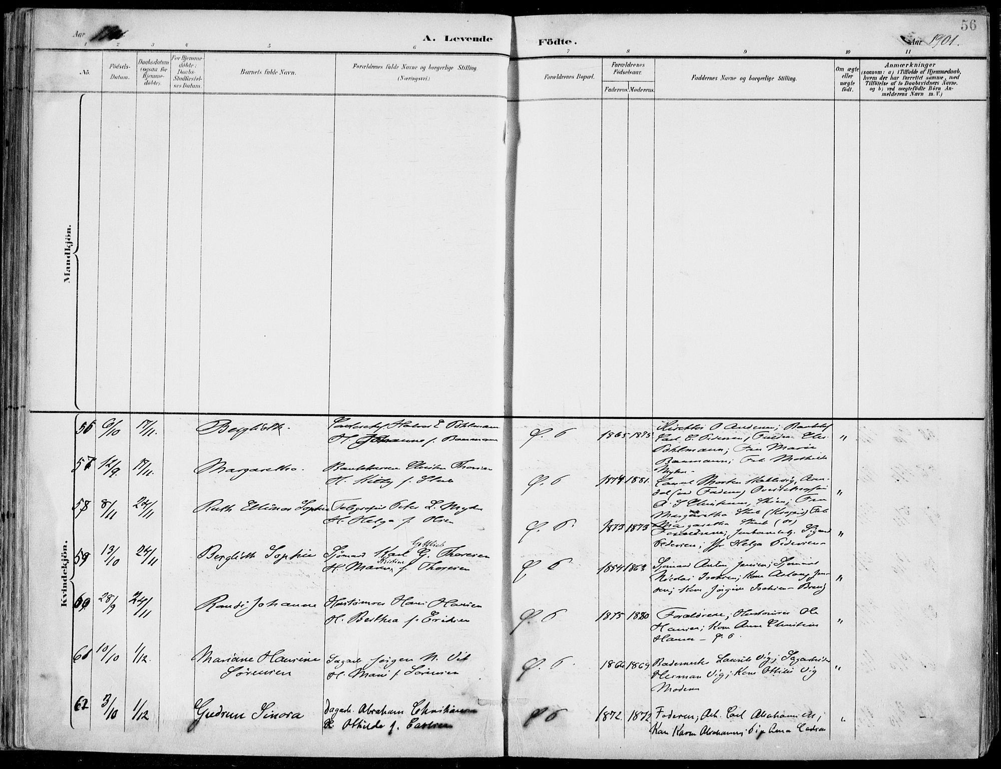 Porsgrunn kirkebøker , SAKO/A-104/F/Fa/L0010: Parish register (official) no. 10, 1895-1919, p. 56