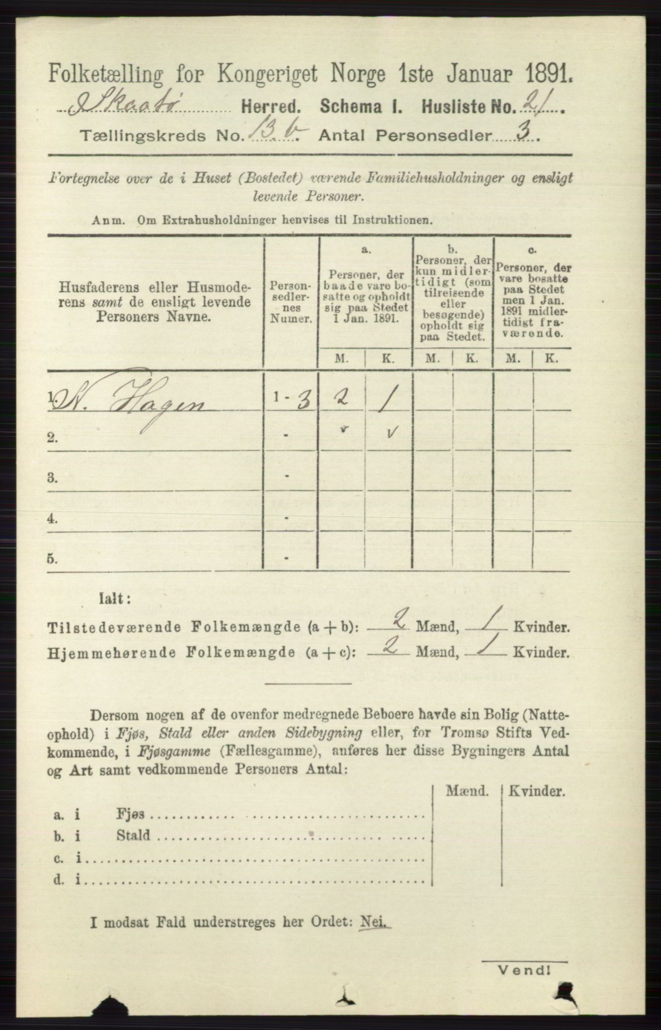 RA, 1891 census for 0815 Skåtøy, 1891, p. 4834