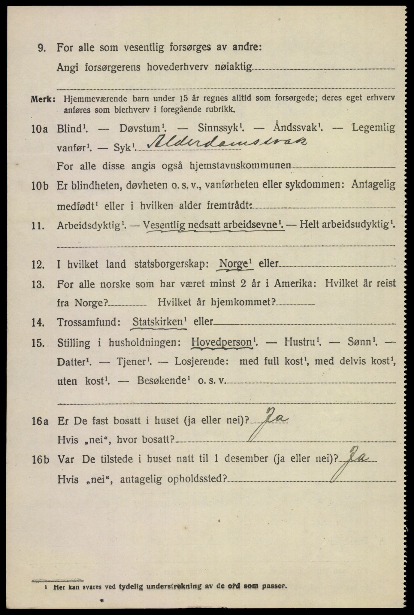 SAKO, 1920 census for Andebu, 1920, p. 3197