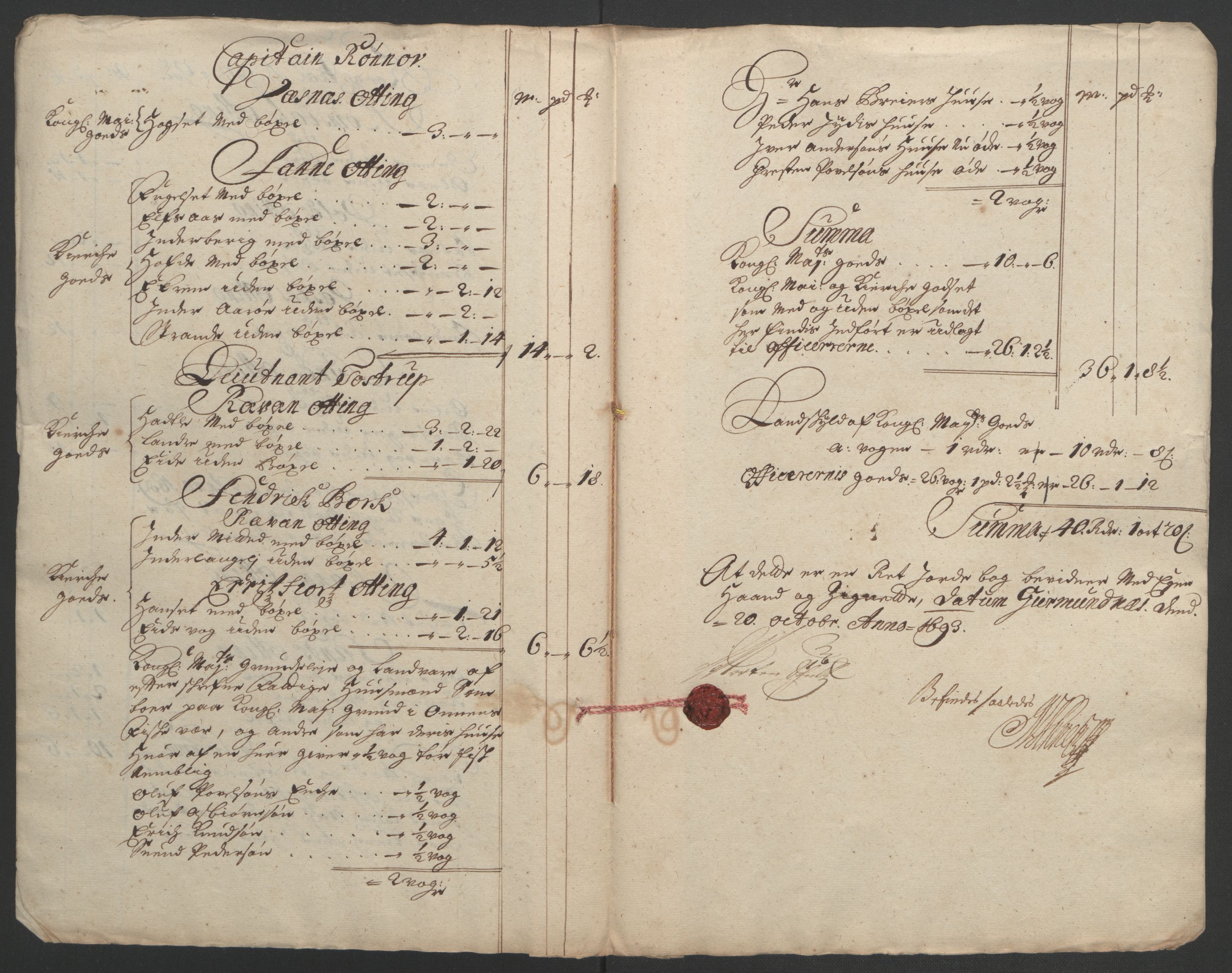 Rentekammeret inntil 1814, Reviderte regnskaper, Fogderegnskap, RA/EA-4092/R55/L3651: Fogderegnskap Romsdal, 1693-1694, p. 102