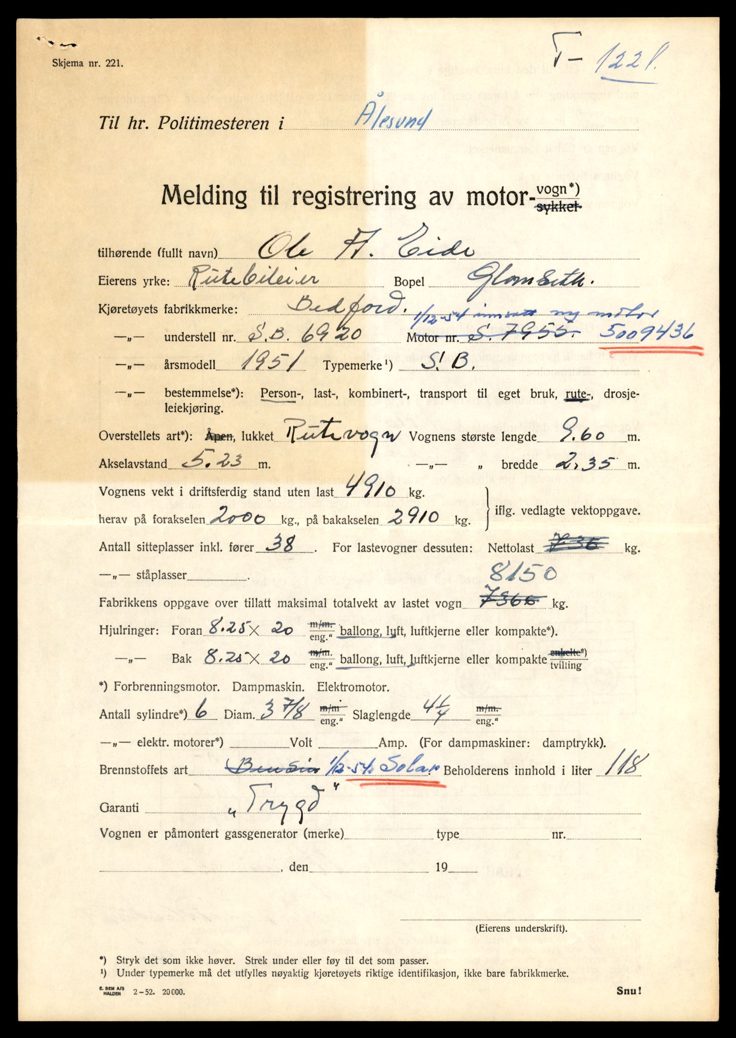 Møre og Romsdal vegkontor - Ålesund trafikkstasjon, SAT/A-4099/F/Fe/L0011: Registreringskort for kjøretøy T 1170 - T 1289, 1927-1998, p. 1577