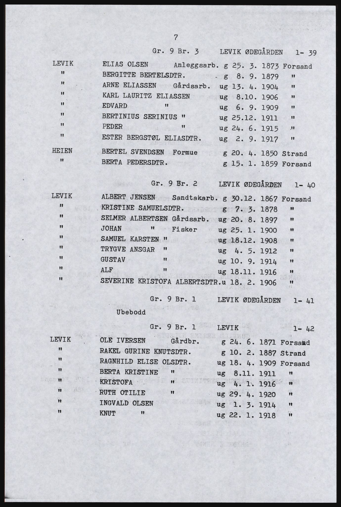 SAST, Copy of 1920 census for Forsand, 1920, p. 67