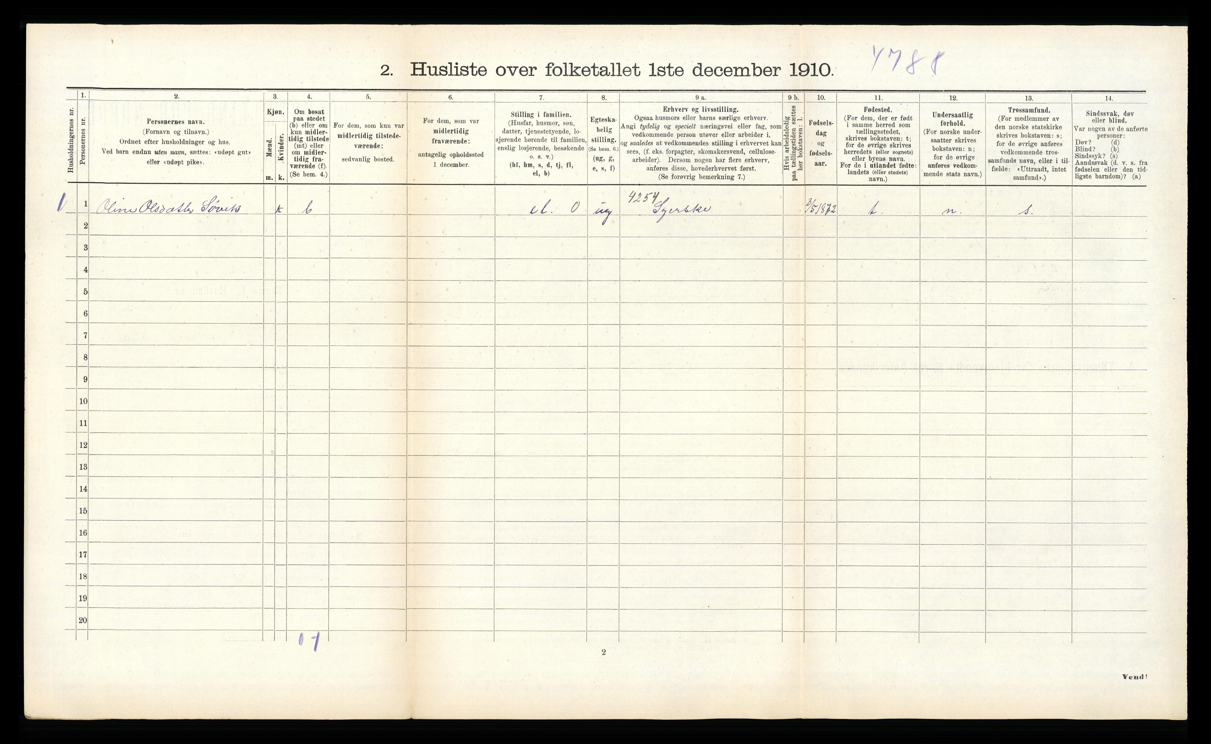 RA, 1910 census for Voll, 1910, p. 155