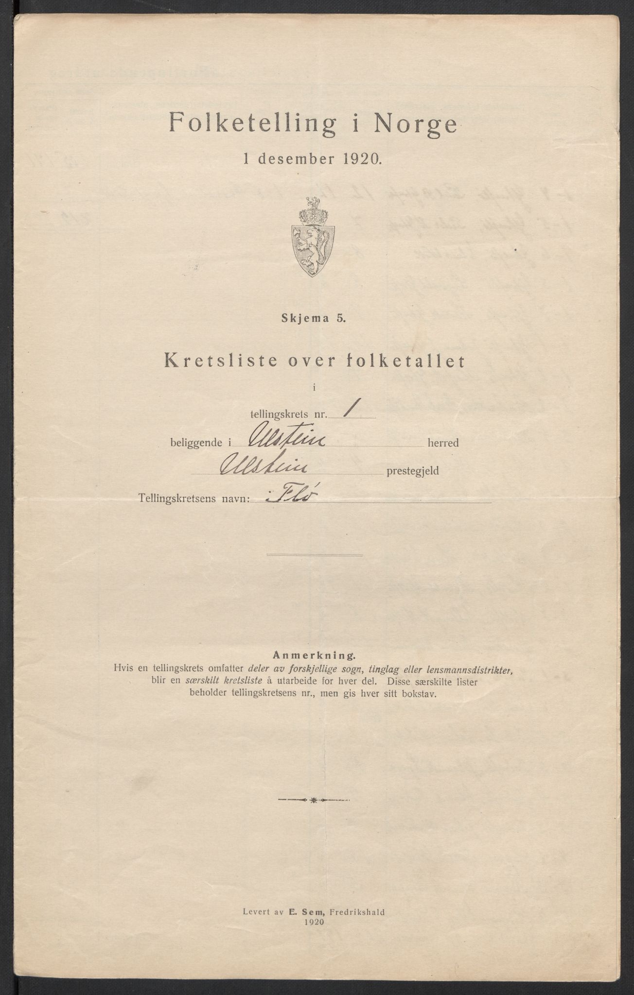 SAT, 1920 census for Ulstein, 1920, p. 14