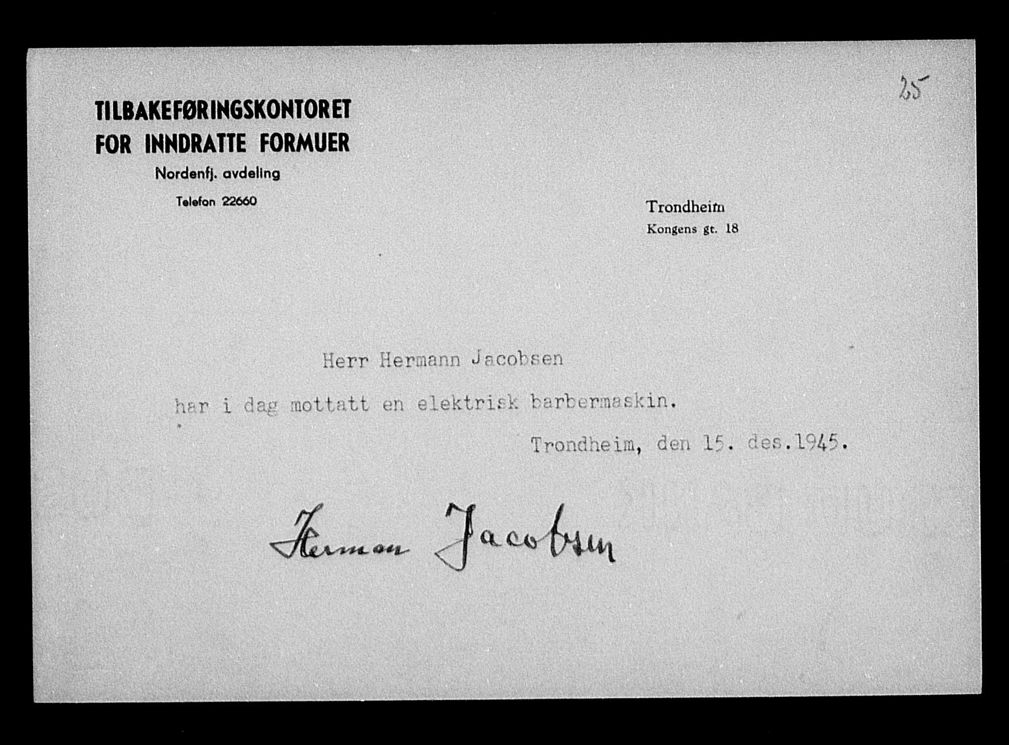 Justisdepartementet, Tilbakeføringskontoret for inndratte formuer, AV/RA-S-1564/H/Hc/Hca/L0899: --, 1945-1947, p. 54