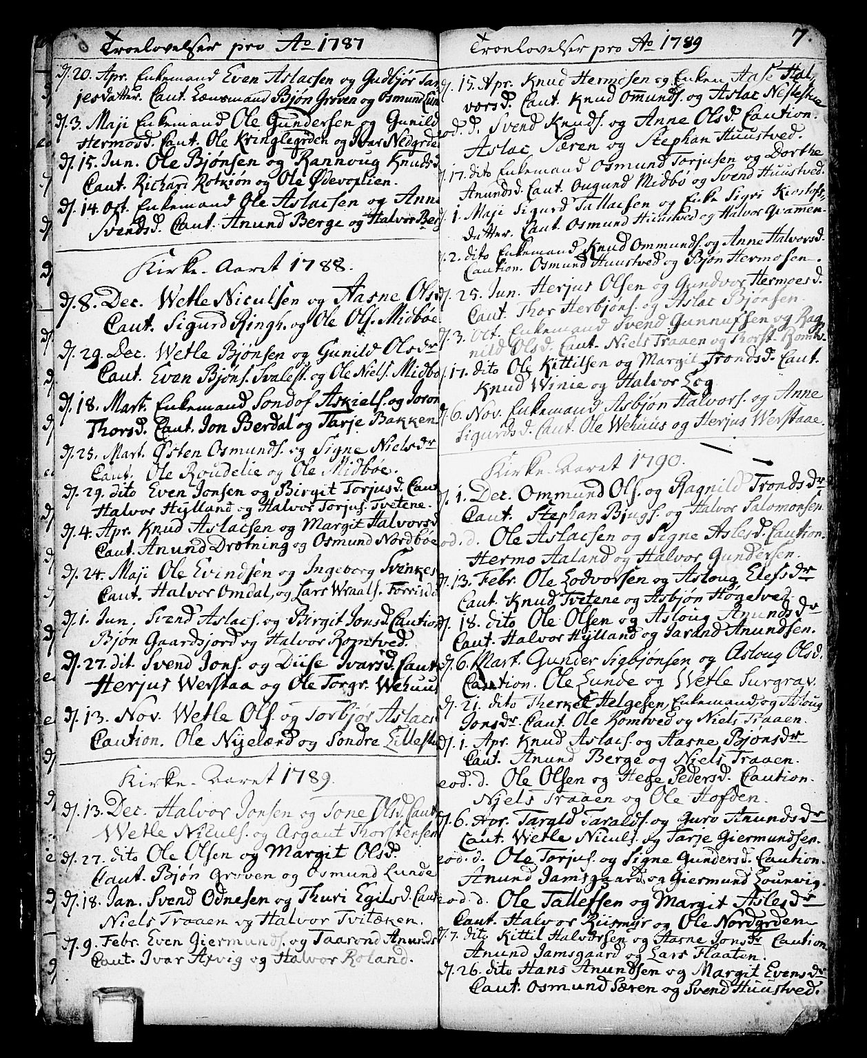 Vinje kirkebøker, AV/SAKO-A-312/F/Fa/L0002: Parish register (official) no. I 2, 1767-1814, p. 7