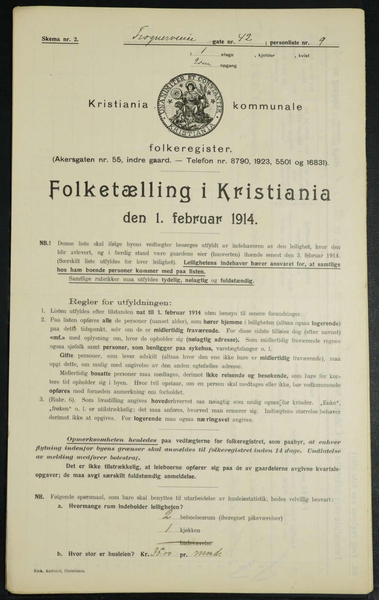 OBA, Municipal Census 1914 for Kristiania, 1914, p. 27856