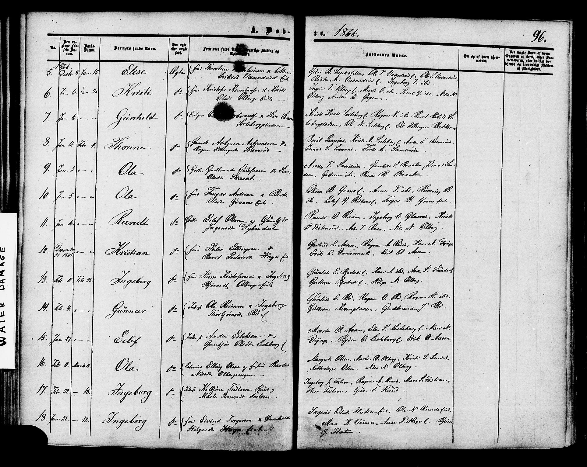 Krødsherad kirkebøker, AV/SAKO-A-19/F/Fa/L0003: Parish register (official) no. 3, 1851-1872, p. 96