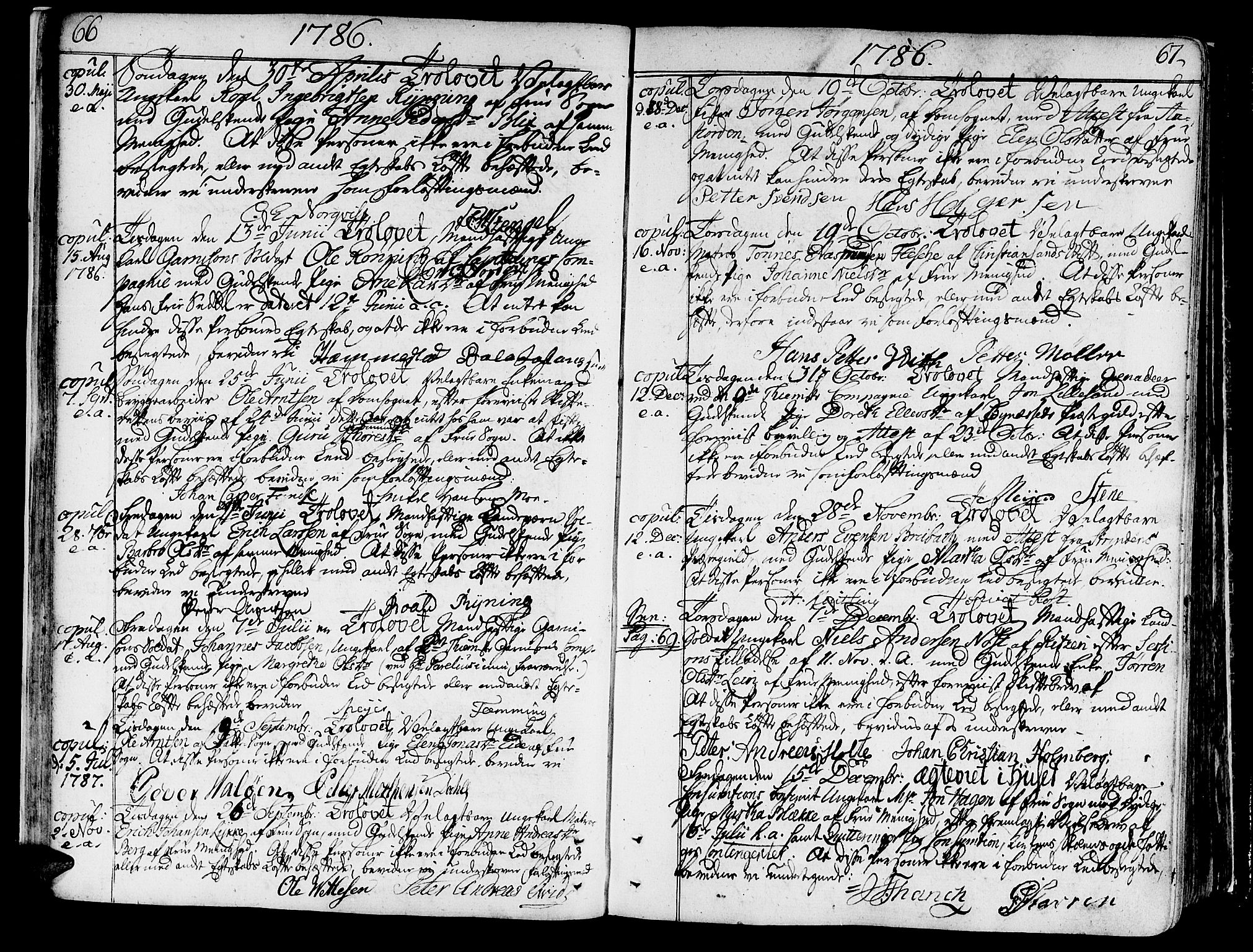 Ministerialprotokoller, klokkerbøker og fødselsregistre - Sør-Trøndelag, SAT/A-1456/602/L0105: Parish register (official) no. 602A03, 1774-1814, p. 66-67