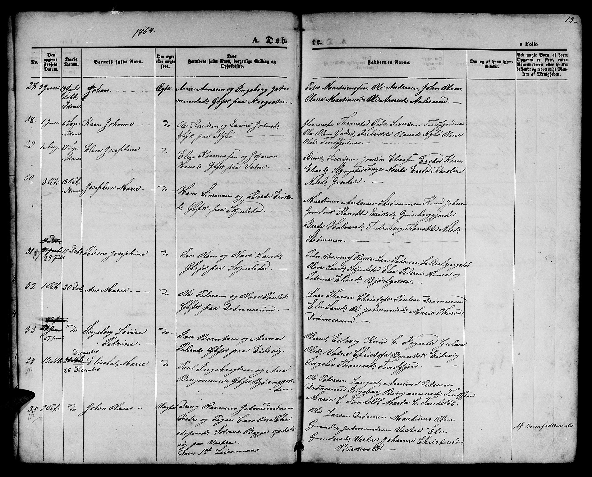 Ministerialprotokoller, klokkerbøker og fødselsregistre - Møre og Romsdal, AV/SAT-A-1454/525/L0375: Parish register (copy) no. 525C01, 1865-1879, p. 13