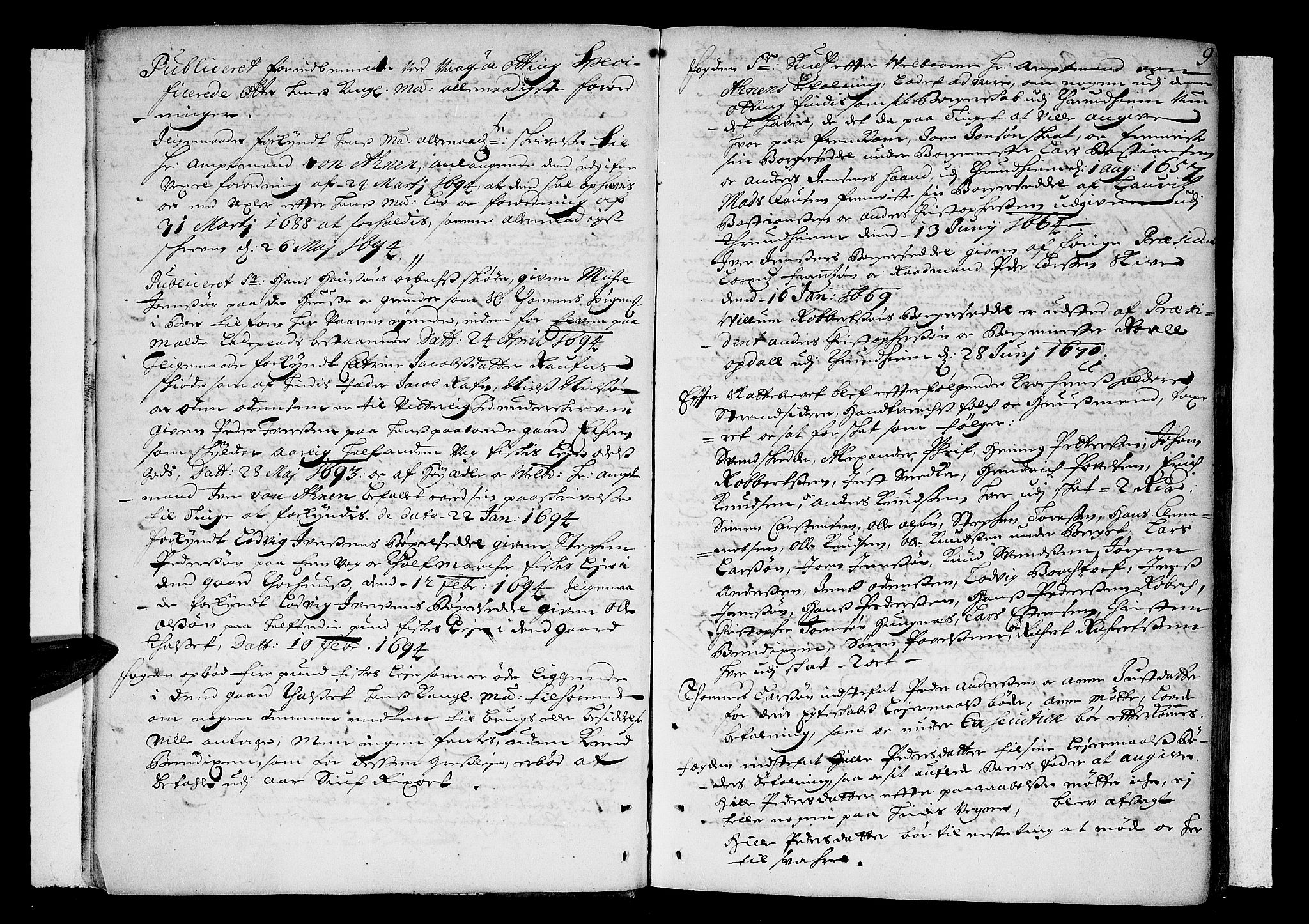 Romsdal sorenskriveri, SAT/A-4149/1/1/1A/L0003: Tingbok, 1694-1699, p. 8b-9a