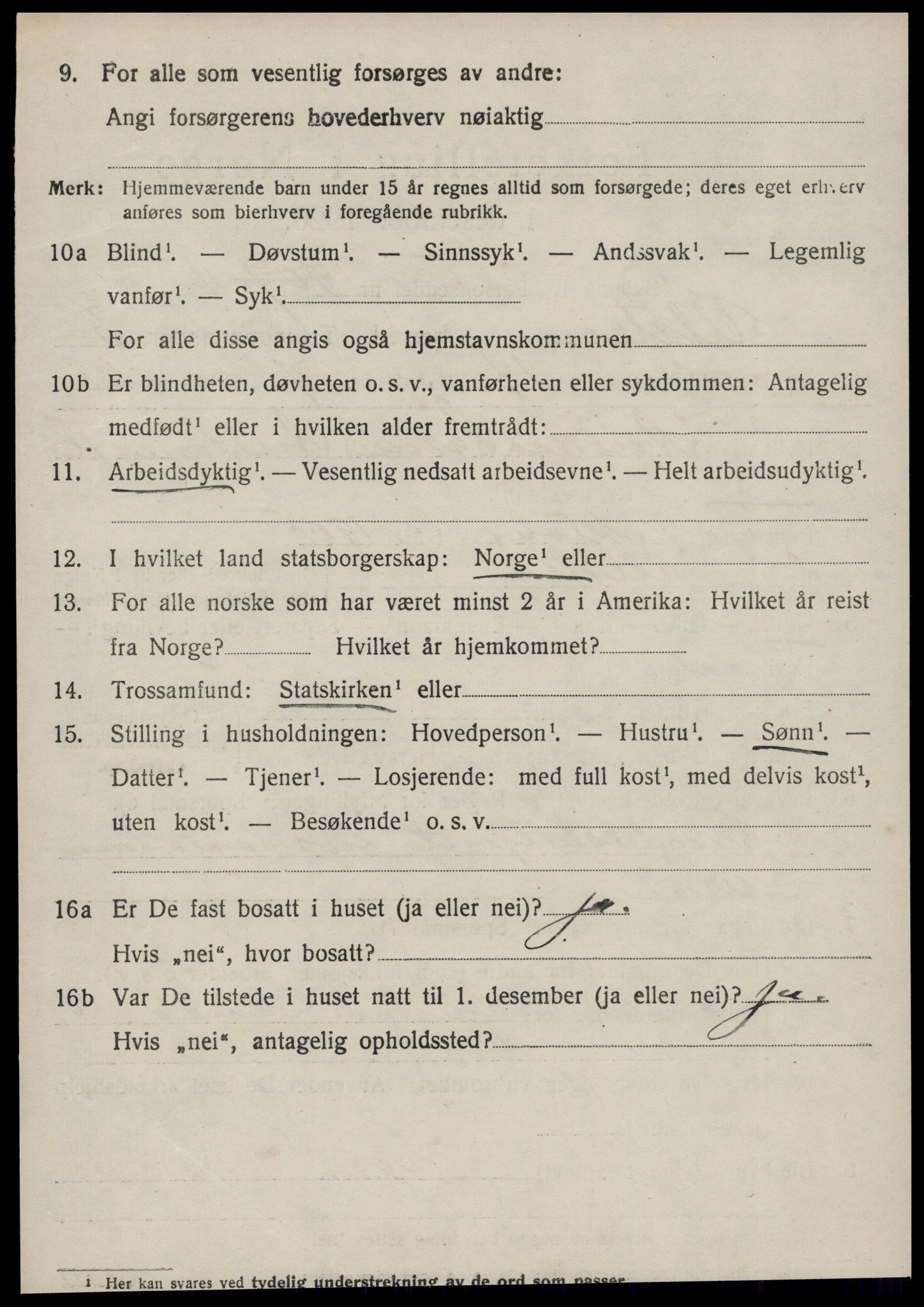 SAT, 1920 census for Ulstein, 1920, p. 1835