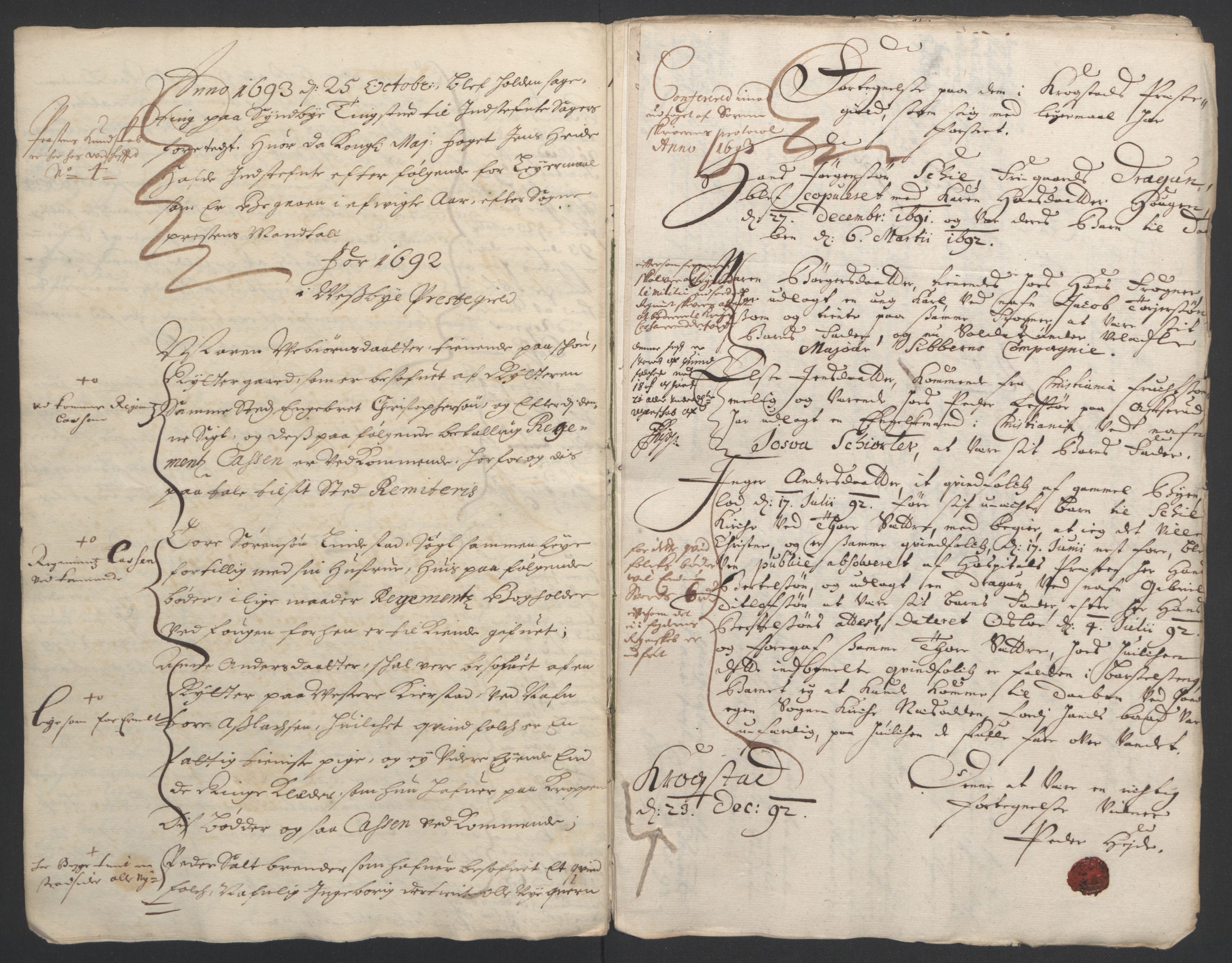 Rentekammeret inntil 1814, Reviderte regnskaper, Fogderegnskap, AV/RA-EA-4092/R09/L0437: Fogderegnskap Follo, 1692-1693, p. 239