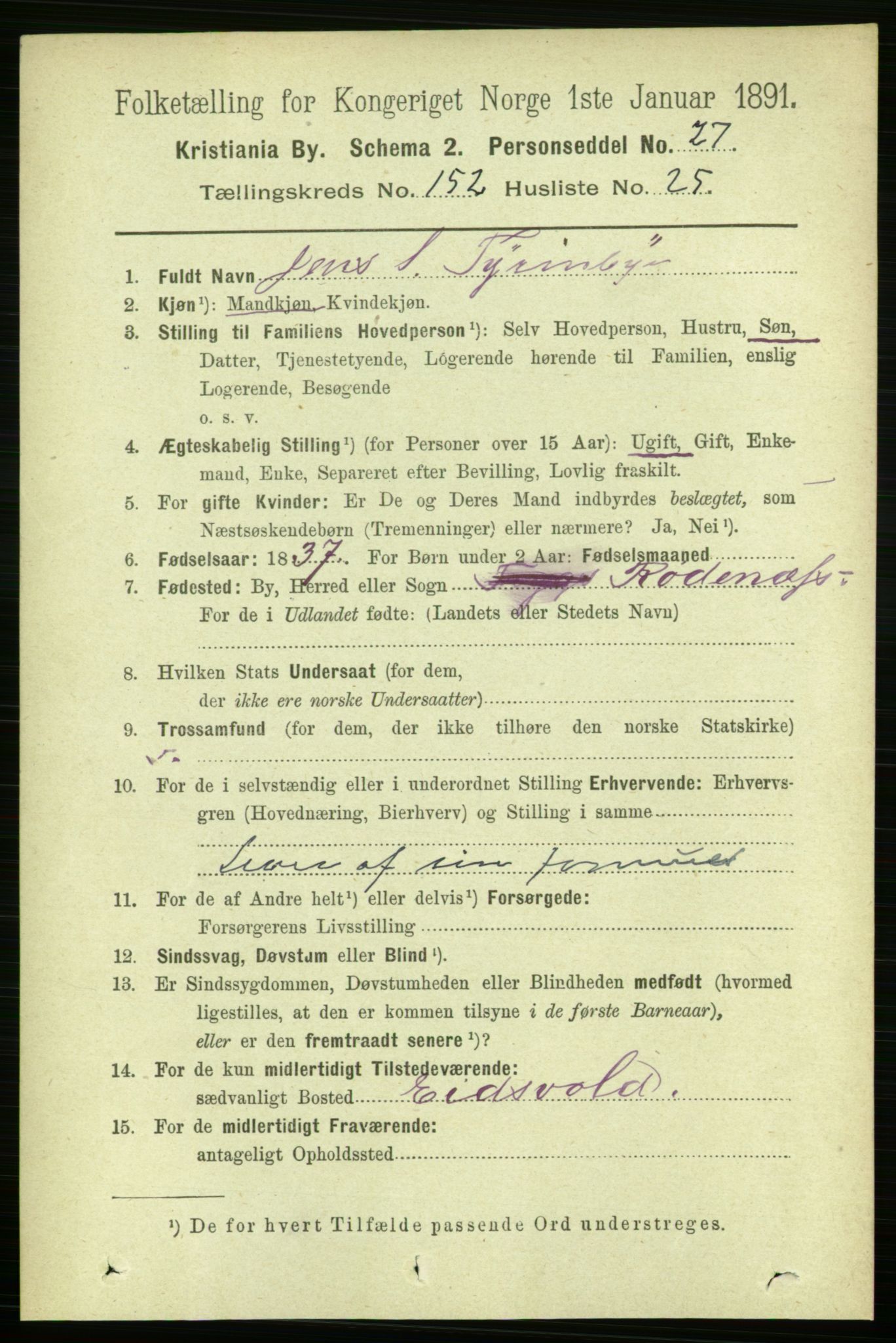 RA, 1891 census for 0301 Kristiania, 1891, p. 85999