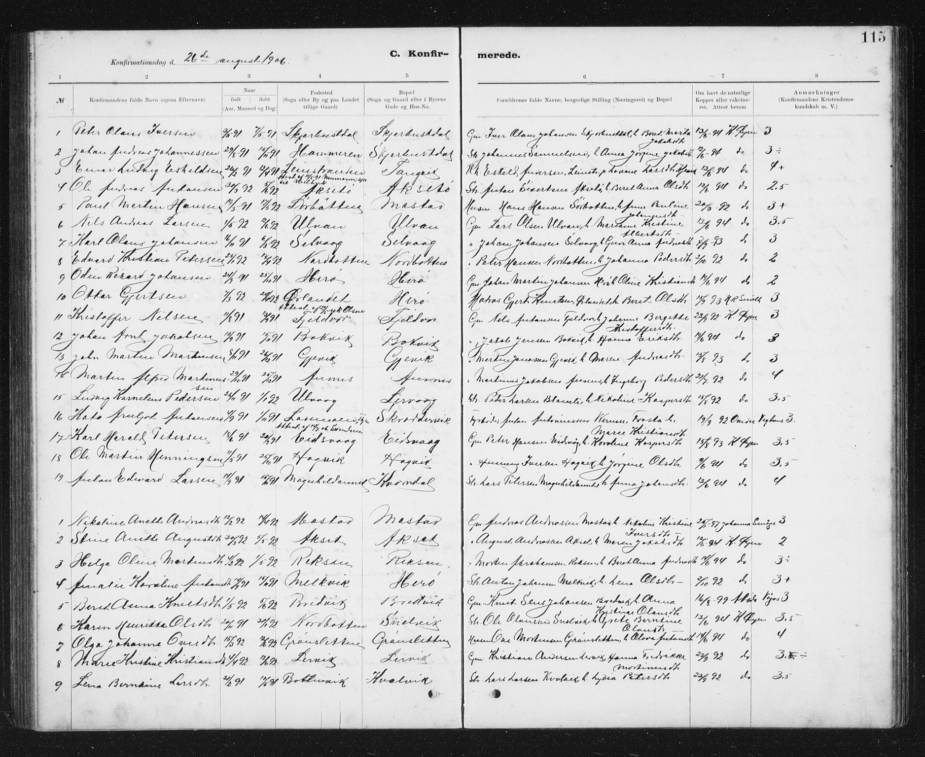 Ministerialprotokoller, klokkerbøker og fødselsregistre - Sør-Trøndelag, SAT/A-1456/637/L0563: Parish register (copy) no. 637C04, 1899-1940, p. 115