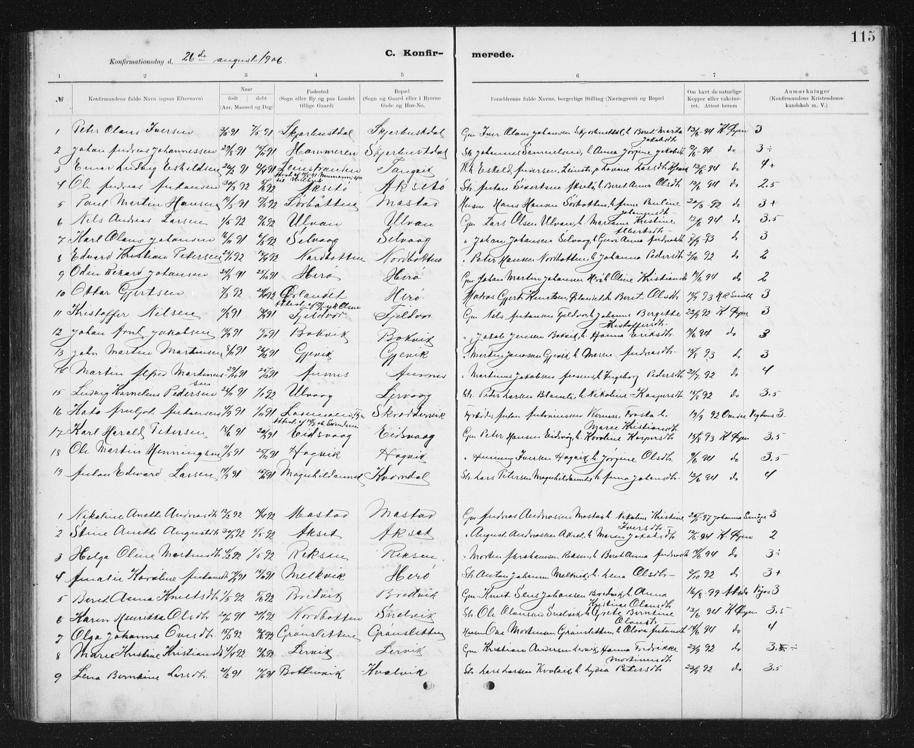 Ministerialprotokoller, klokkerbøker og fødselsregistre - Sør-Trøndelag, AV/SAT-A-1456/637/L0563: Parish register (copy) no. 637C04, 1899-1940, p. 115
