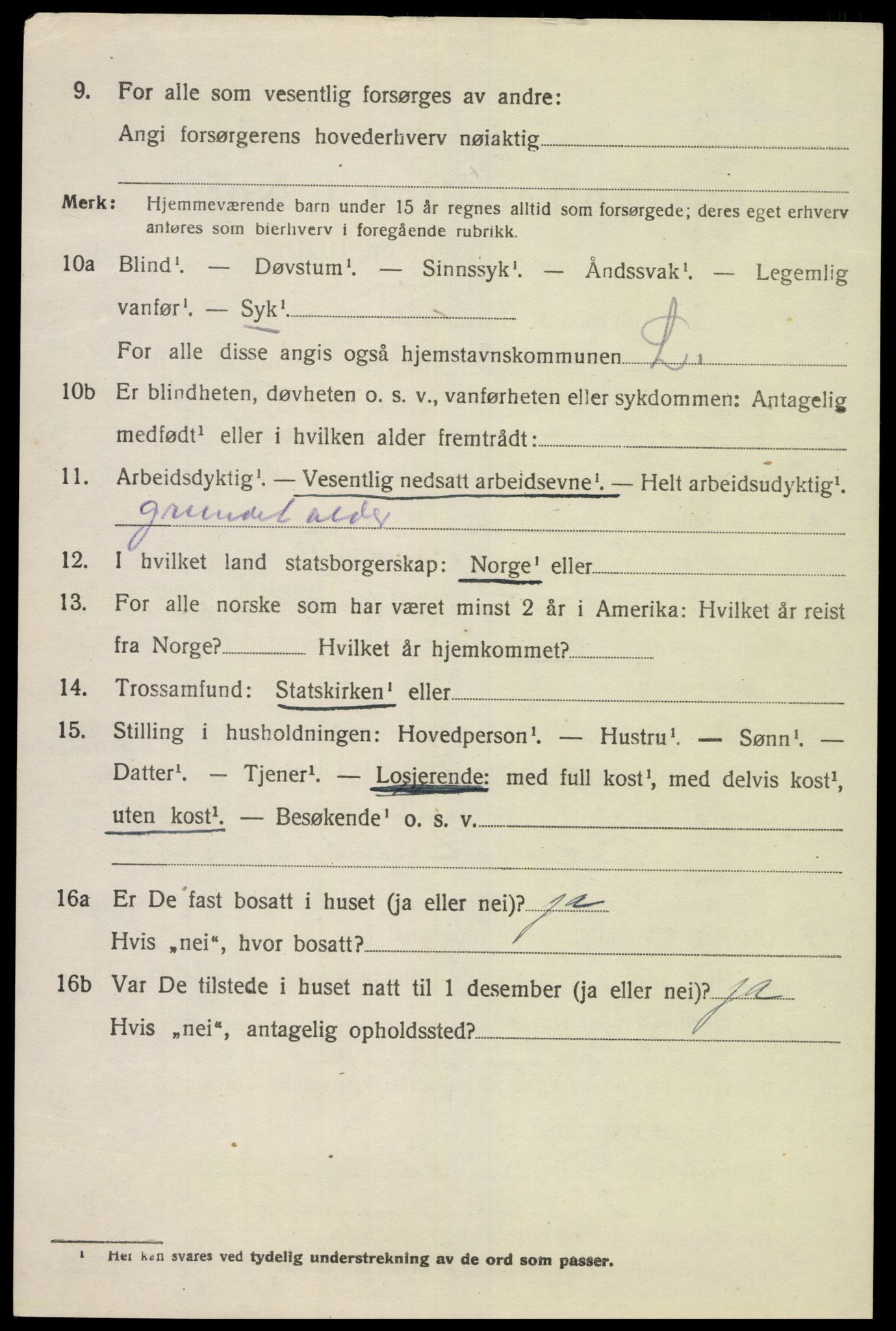 SAK, 1920 census for Lyngdal, 1920, p. 1578