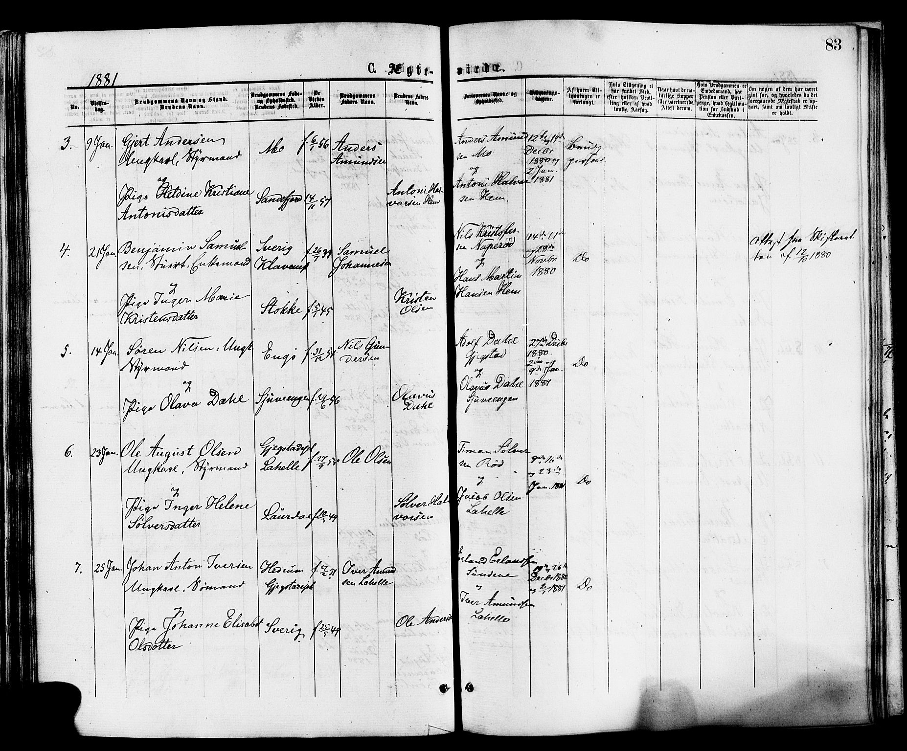 Sandar kirkebøker, SAKO/A-243/F/Fa/L0011: Parish register (official) no. 11, 1872-1882, p. 83