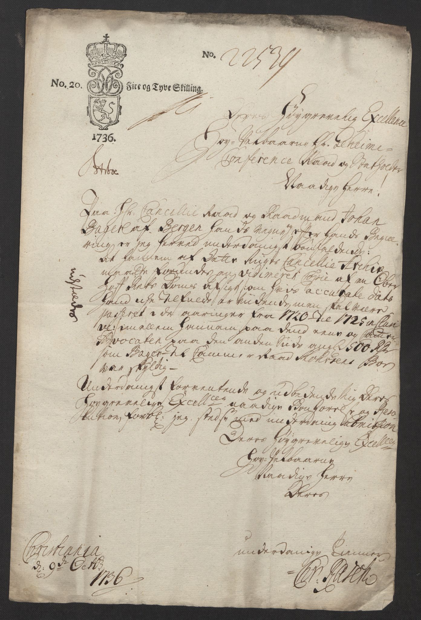 Stattholderembetet 1572-1771, AV/RA-EA-2870/Ef/L0108: Brev fra embetsmenn og andre, 1735-1736, p. 314