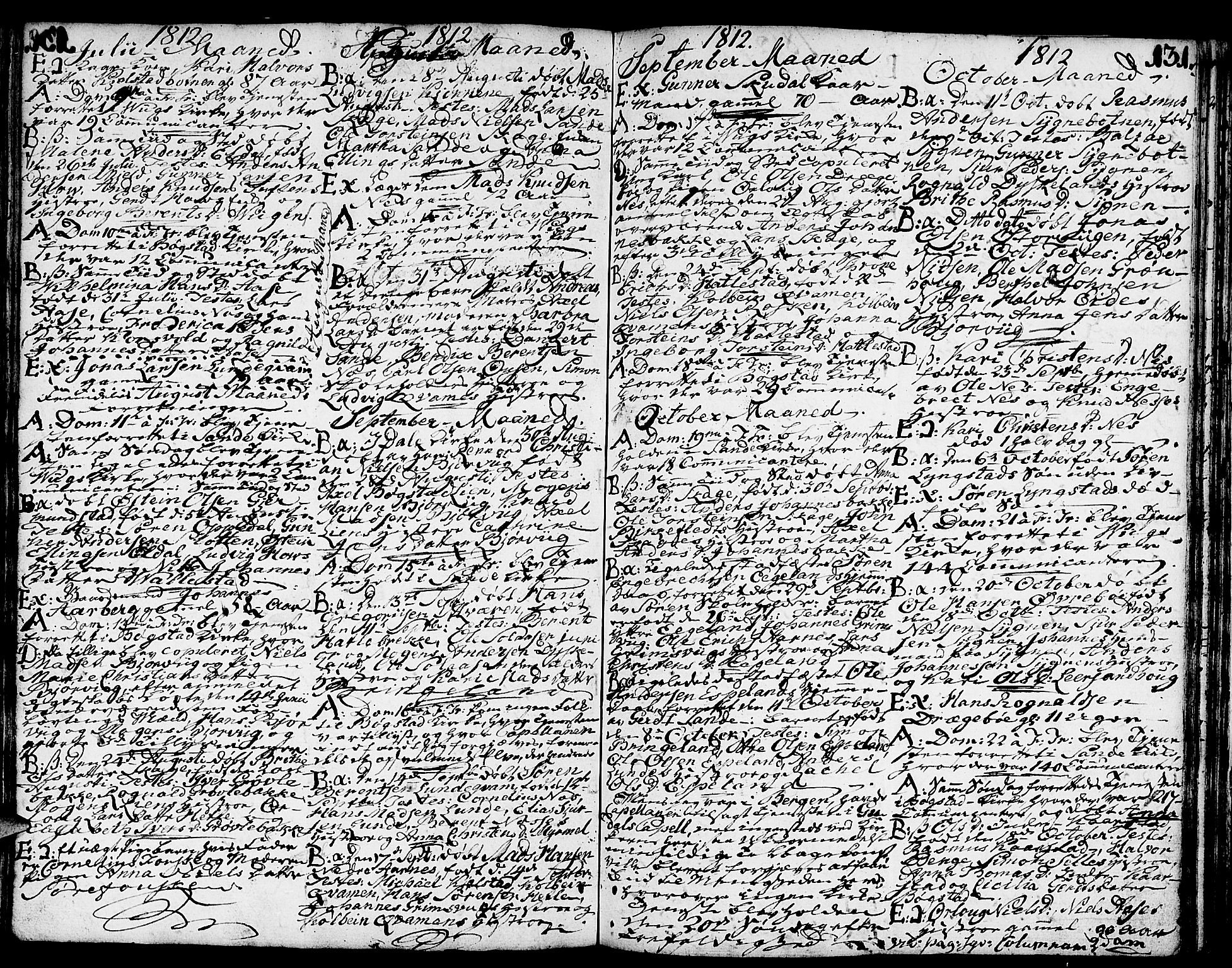 Gaular sokneprestembete, AV/SAB-A-80001/H/Haa: Parish register (official) no. A 2, 1785-1821, p. 131