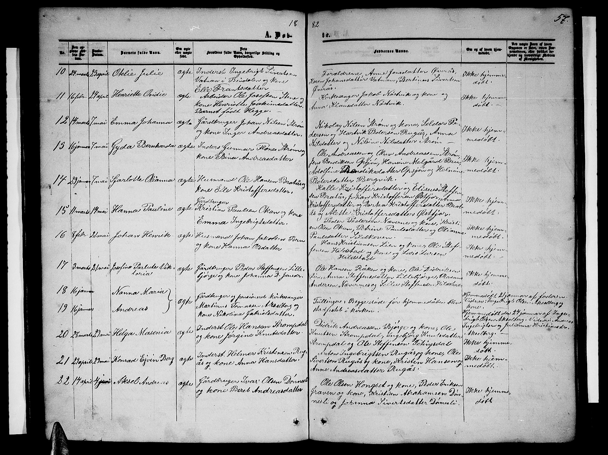 Ministerialprotokoller, klokkerbøker og fødselsregistre - Nordland, AV/SAT-A-1459/814/L0229: Parish register (copy) no. 814C02, 1859-1883, p. 57