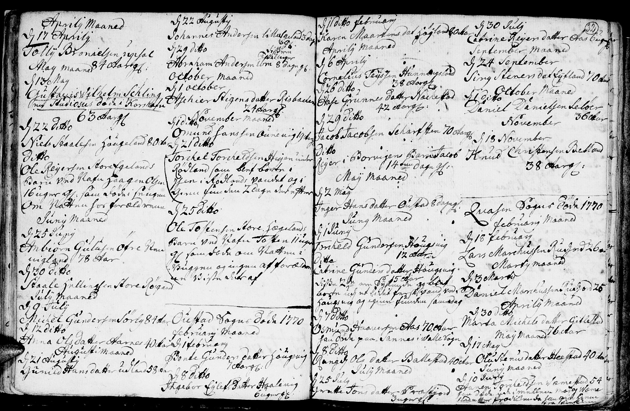 Lyngdal sokneprestkontor, AV/SAK-1111-0029/F/Fa/Fac/L0003: Parish register (official) no. A 3, 1750-1803, p. 32