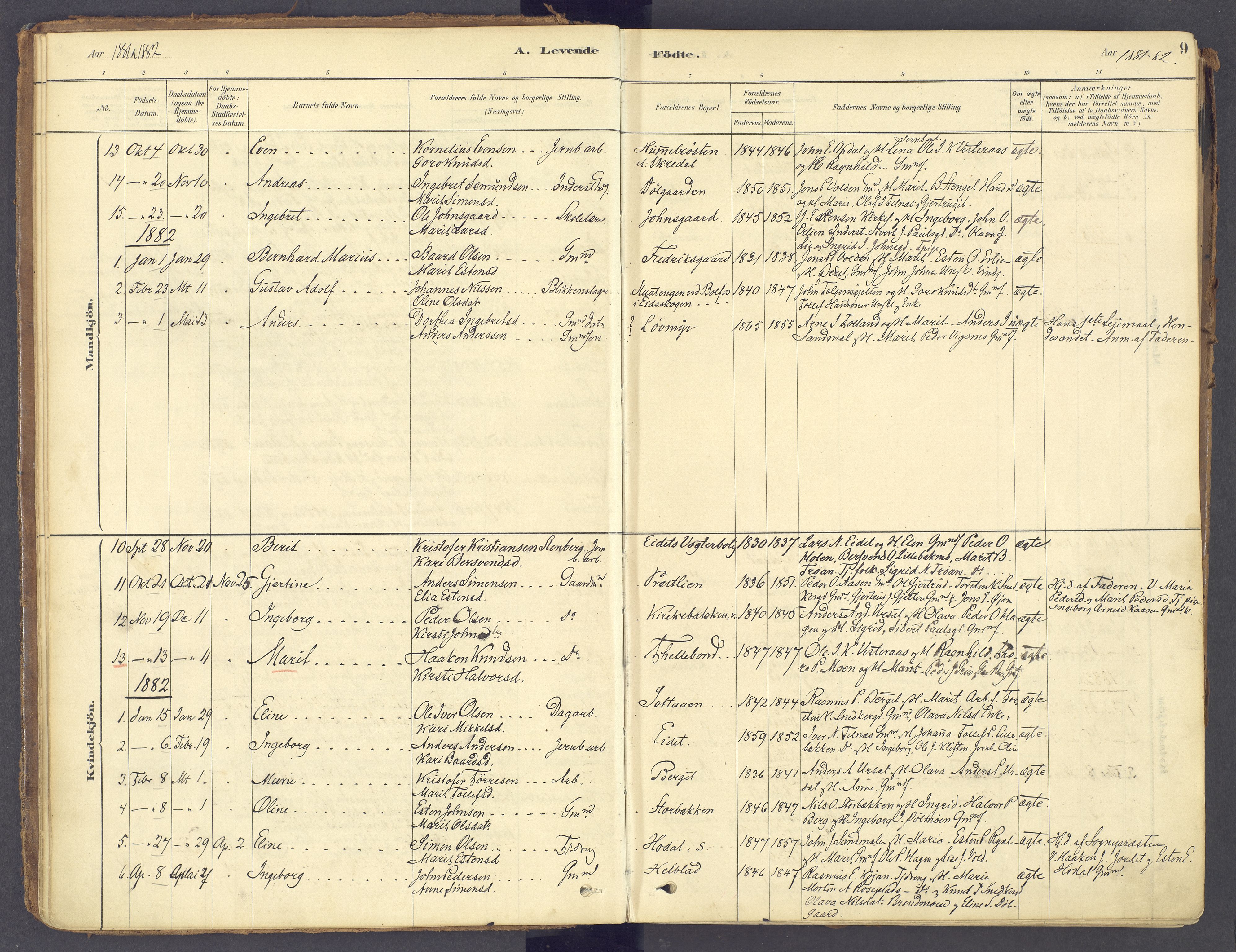 Tolga prestekontor, SAH/PREST-062/K/L0011: Parish register (official) no. 11, 1877-1920, p. 9