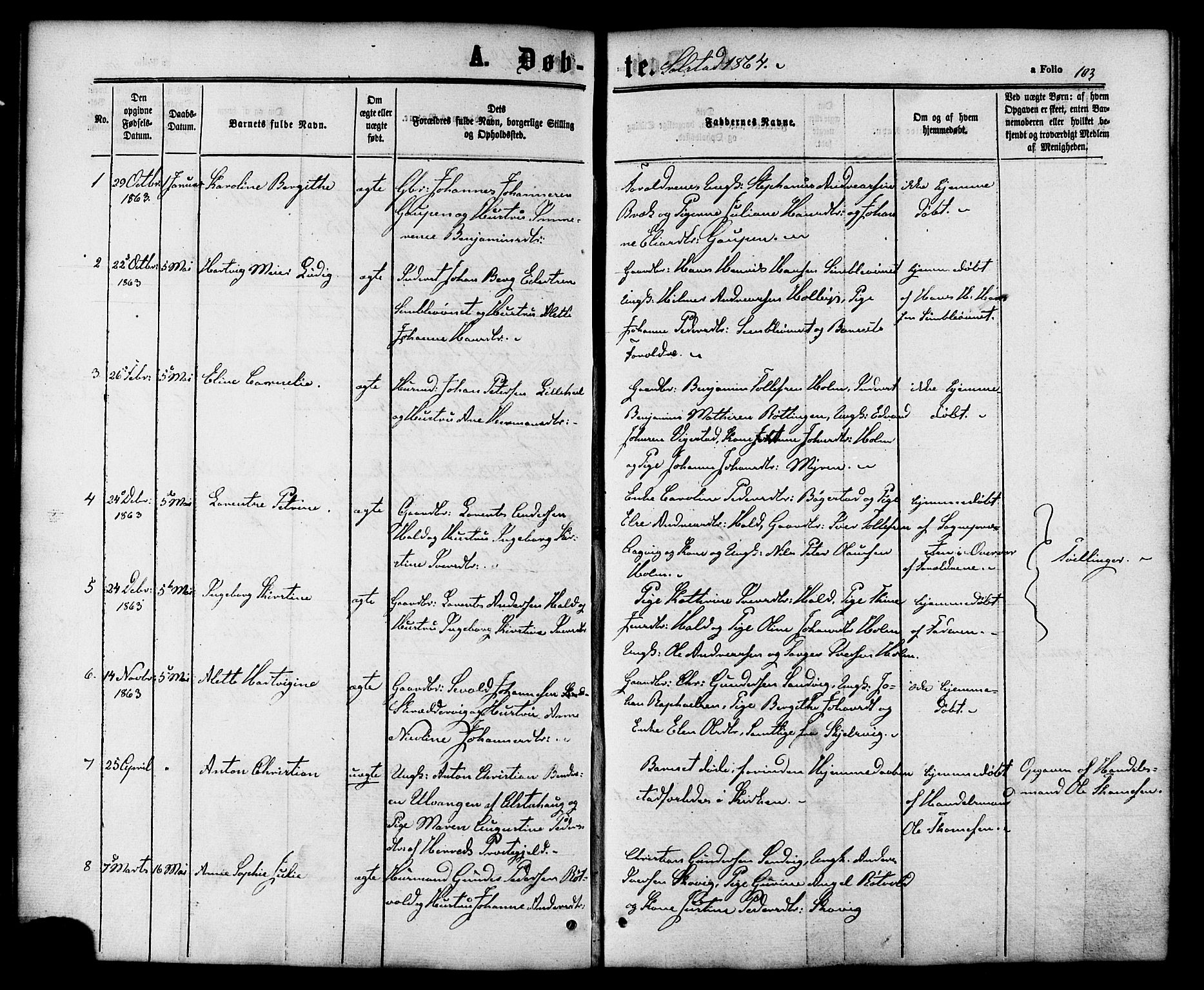 Ministerialprotokoller, klokkerbøker og fødselsregistre - Nordland, AV/SAT-A-1459/810/L0147: Parish register (official) no. 810A08 /2, 1862-1874, p. 103