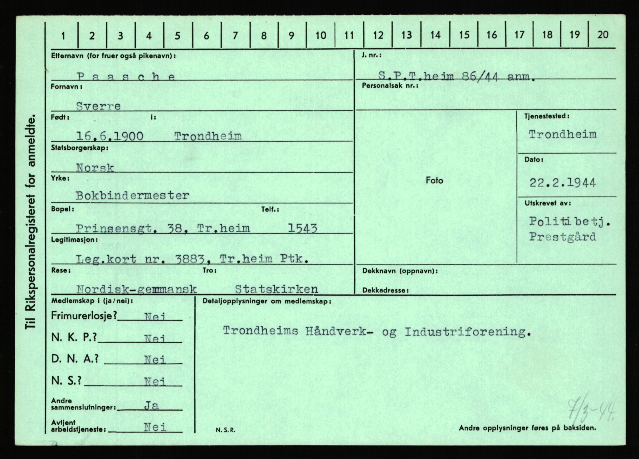 Statspolitiet - Hovedkontoret / Osloavdelingen, AV/RA-S-1329/C/Ca/L0012: Oanæs - Quistgaard	, 1943-1945, p. 2878