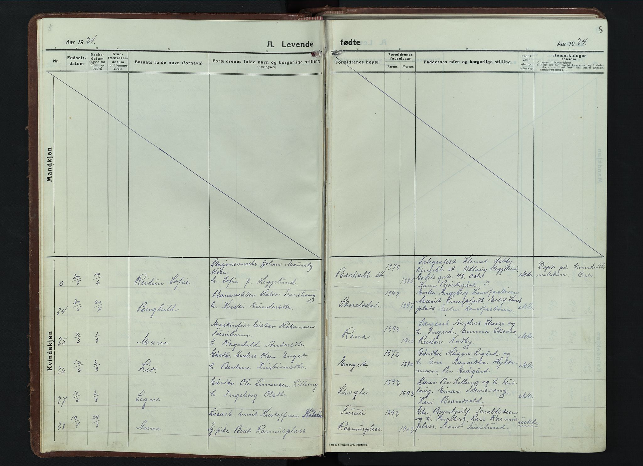 Alvdal prestekontor, AV/SAH-PREST-060/H/Ha/Hab/L0007: Parish register (copy) no. 7, 1924-1945, p. 8