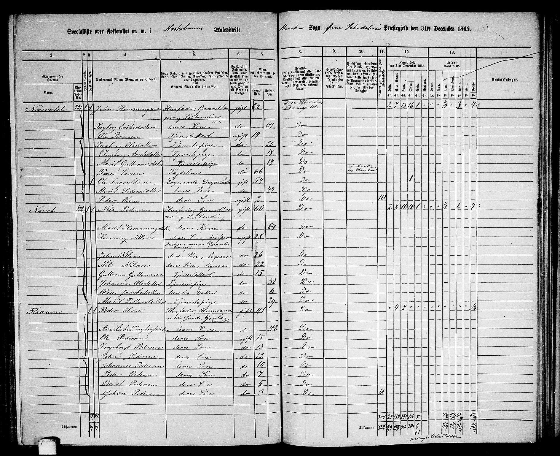 RA, 1865 census for Øvre Stjørdal, 1865, p. 158