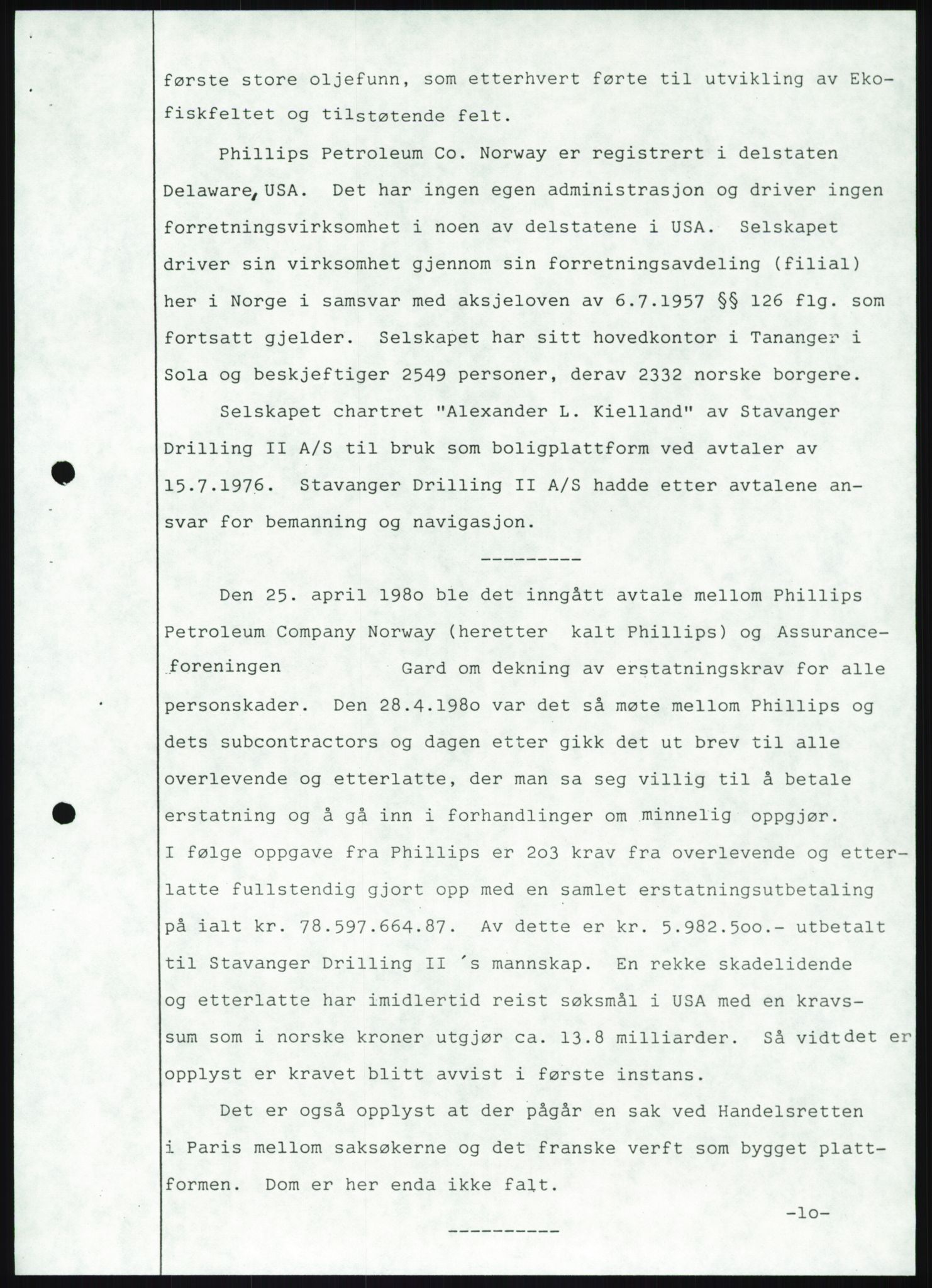 Pa 1503 - Stavanger Drilling AS, AV/SAST-A-101906/A/Ab/Abc/L0009: Styrekorrespondanse Stavanger Drilling II A/S, 1981-1983, p. 545