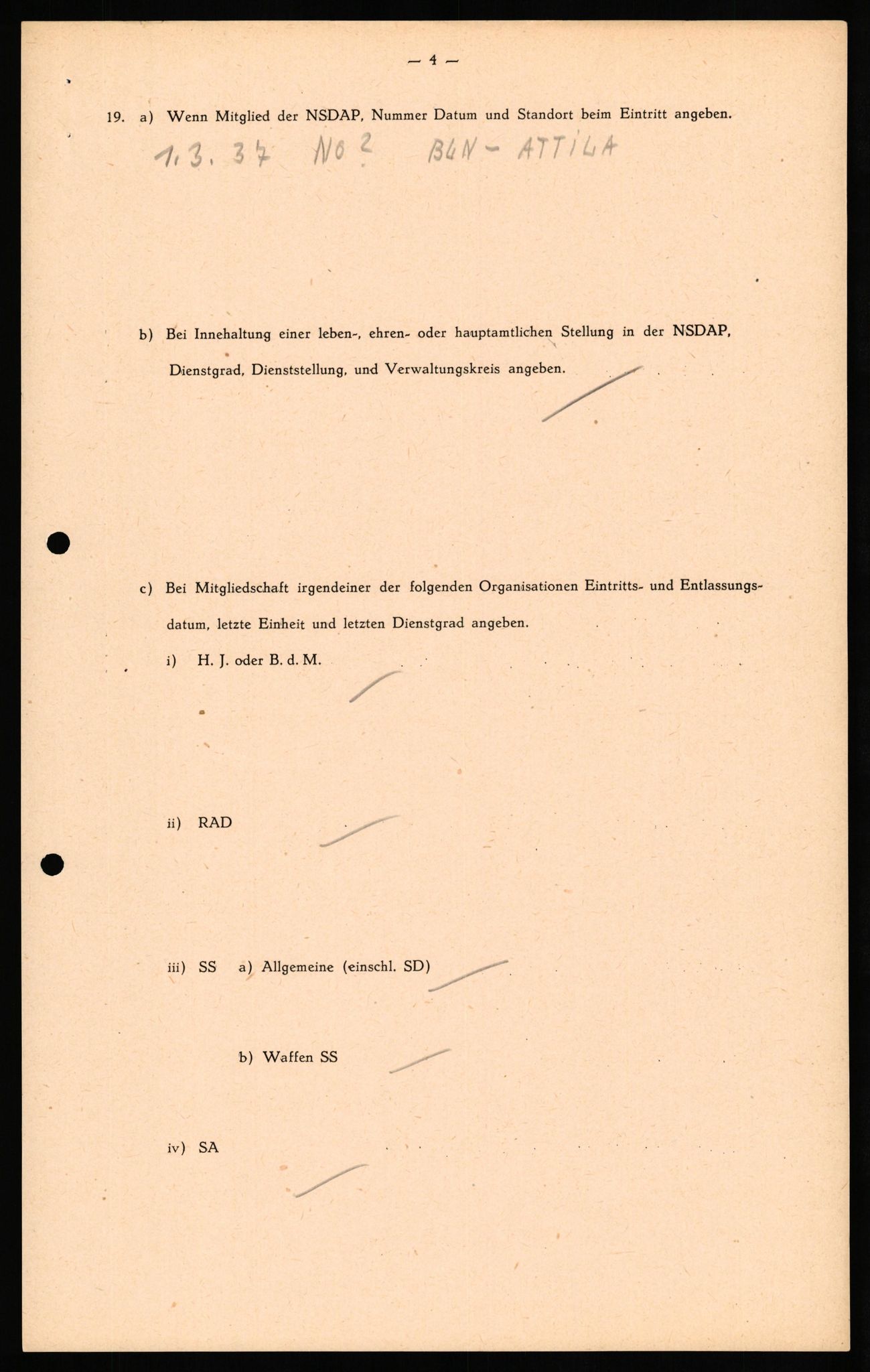 Forsvaret, Forsvarets overkommando II, AV/RA-RAFA-3915/D/Db/L0029: CI Questionaires. Tyske okkupasjonsstyrker i Norge. Tyskere., 1945-1946, p. 13